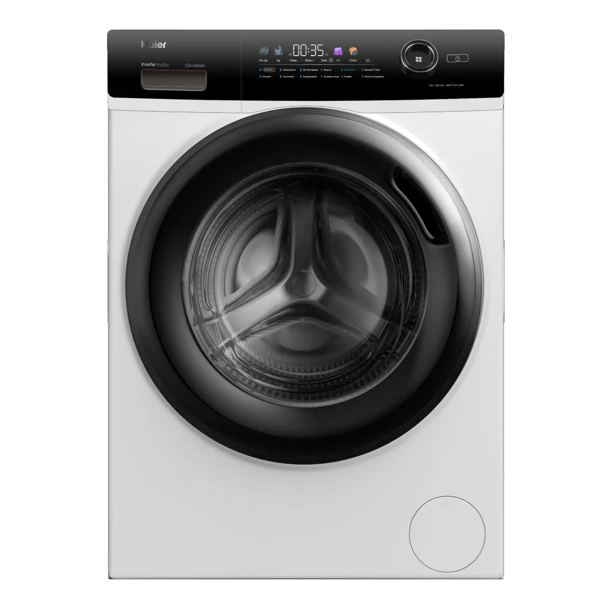 Изображение товара Стиральная машина Haier Hw70-bp12269 59.5x85x38 см 7 кг цвет черный, белый