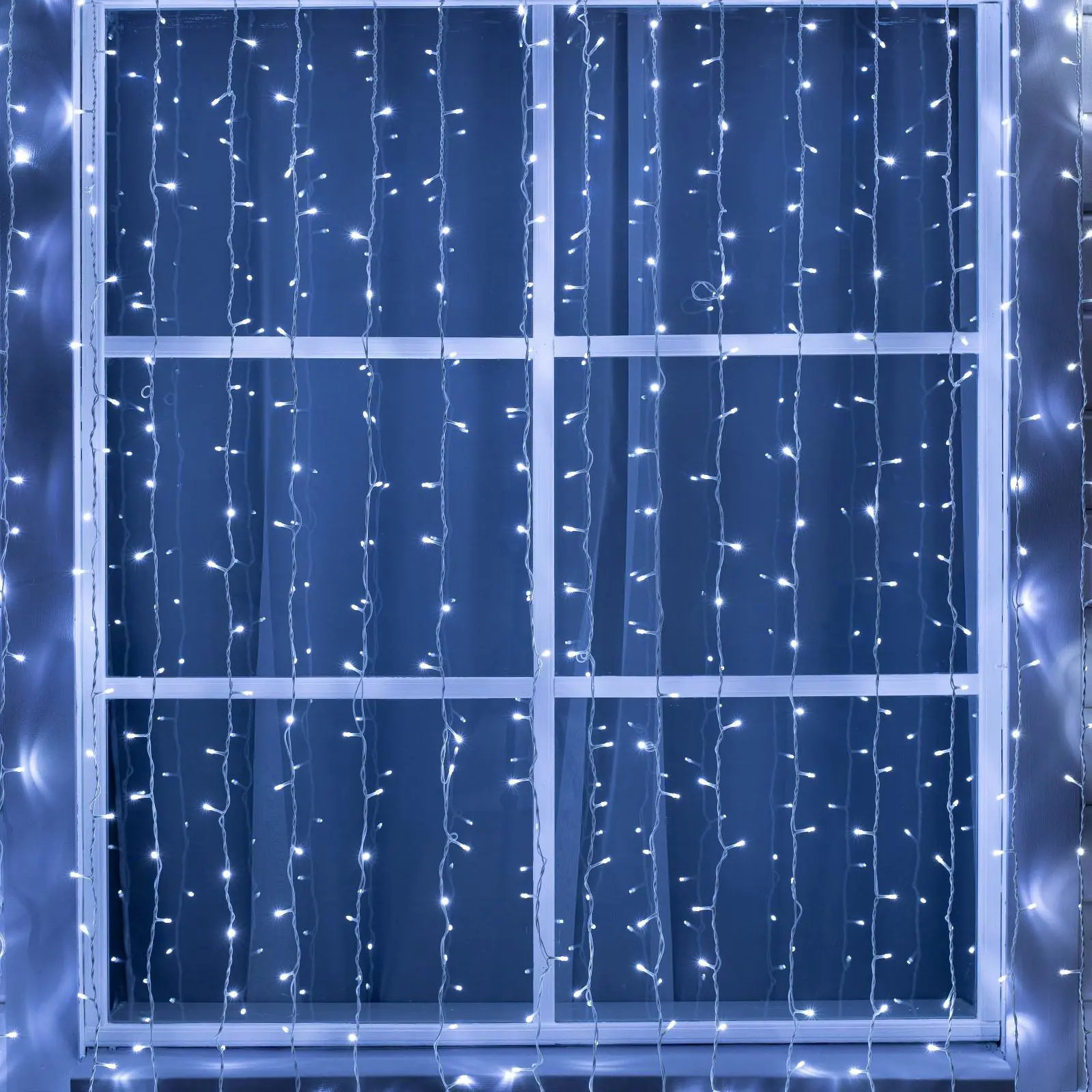 Изображение товара Электрогирлянда универсальная Luazon lighting 1080302 занавес 2x2 м 1800 ламп прозрачный 1 режимов работы