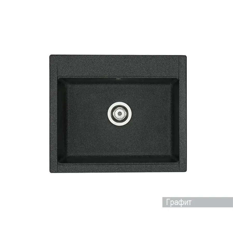 Изображение товара Мойка для кухни Aquaton Делия 1A715232LD210 60.2x51.7 см глубина чаши 200 см искусственный камень цвет темно-серый
