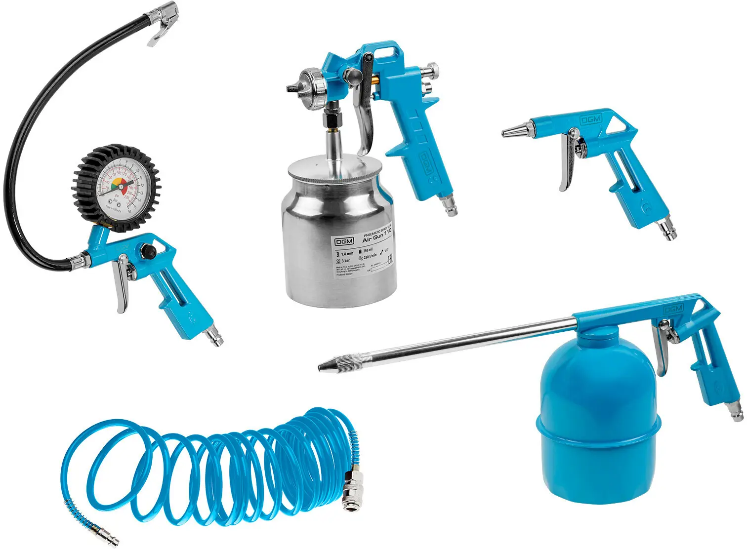 Изображение товара Набор пневматических инструментов DGM S510, 5 предметов