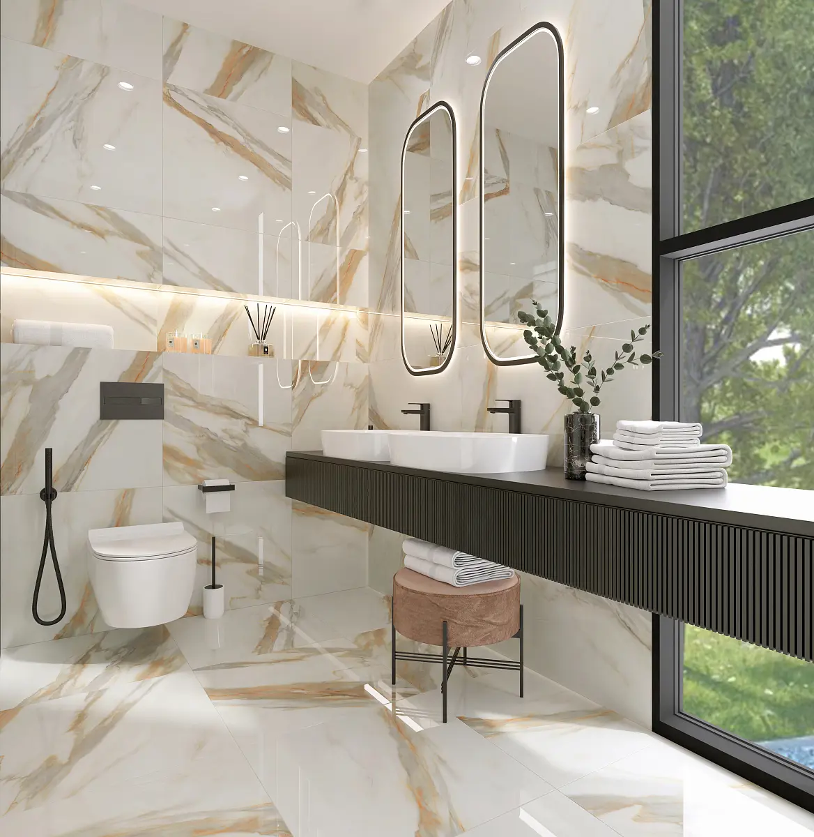 Изображение товара Керамогранит Гранитея Нейва G392Н60 60x60 см бежевый мрамор матовая поверхность