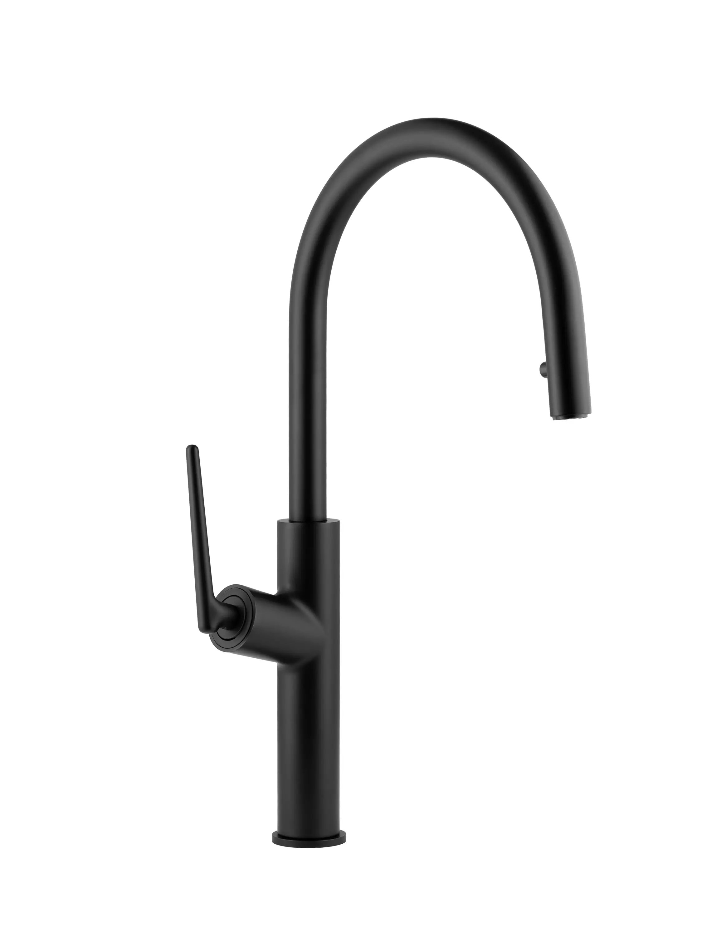 Изображение товара Смеситель для кухни Diadonna D60-0008BL с выдвижной лейкой высокий излив 28 см цвет черный