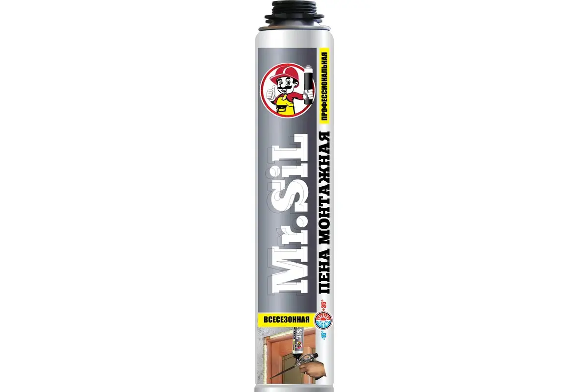 Изображение товара Пена монтажная Mr.Sil 10058 всесезонная 750 мл для тепло- и звукоизоляции и фиксации
