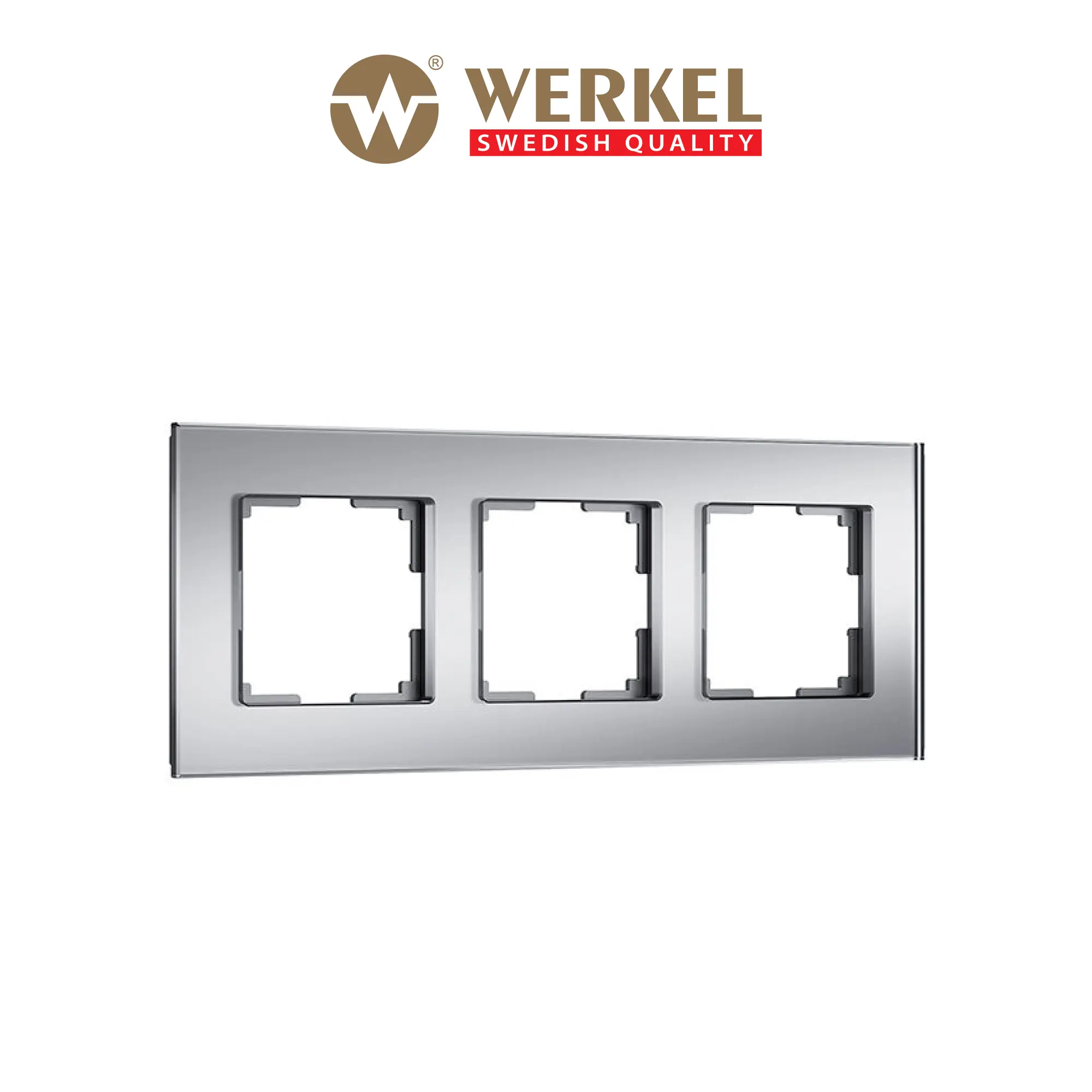 Изображение товара Рамка для розеток и выключателей Werkel Senso W0033106 3 поста цвет серебряный
