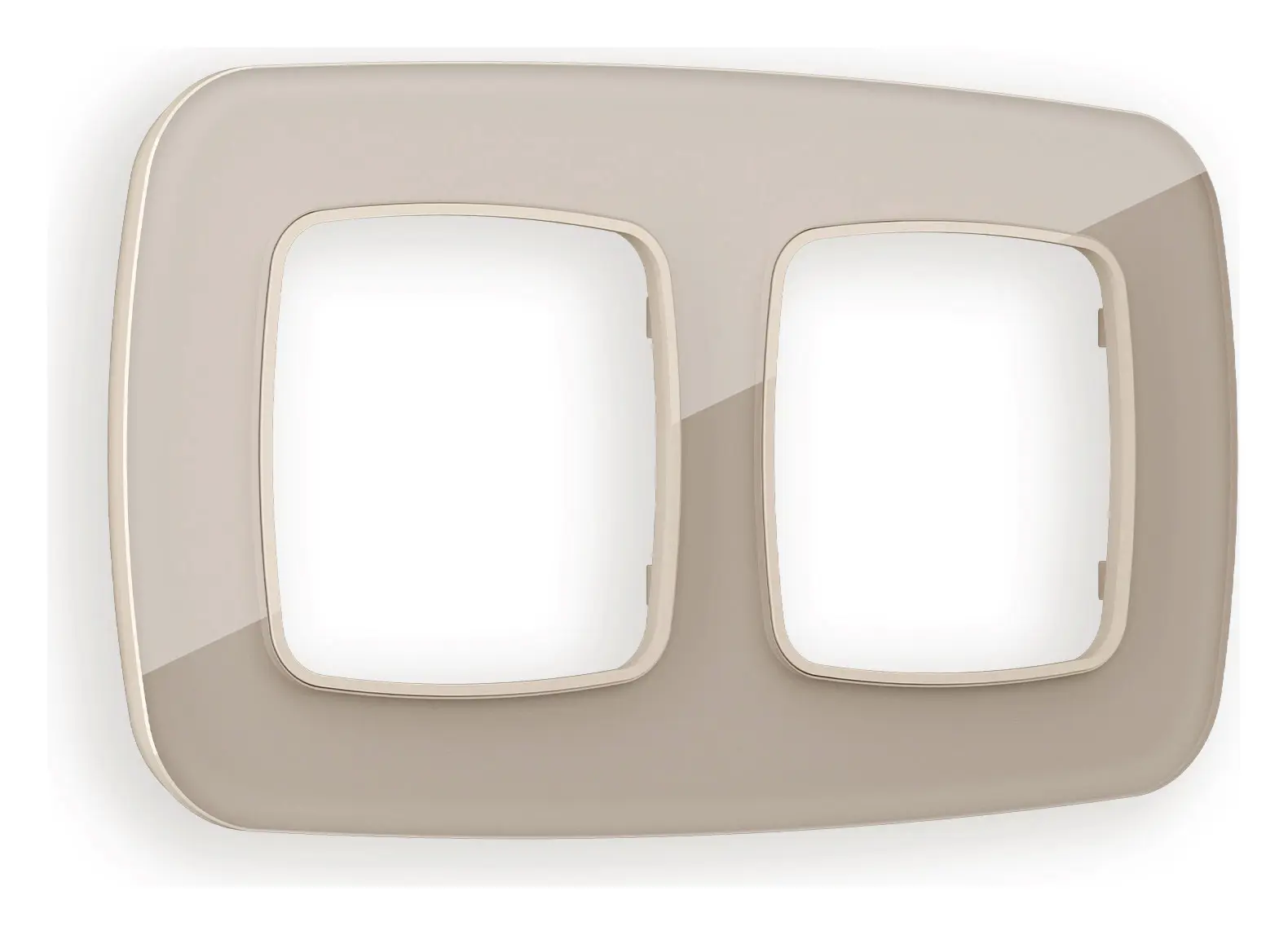 Изображение товара Рамка для розеток и выключателей Ambrella volt Omega Radian OF350602 2 поста серо-бежевый