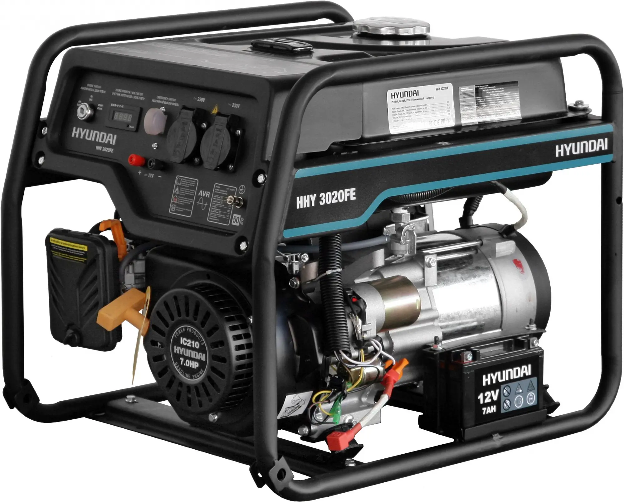 Изображение товара Бензиновый генератор Hyundai HHY 3020FE 3.1 кВт с ручным запуском надежный источник энергии для стр