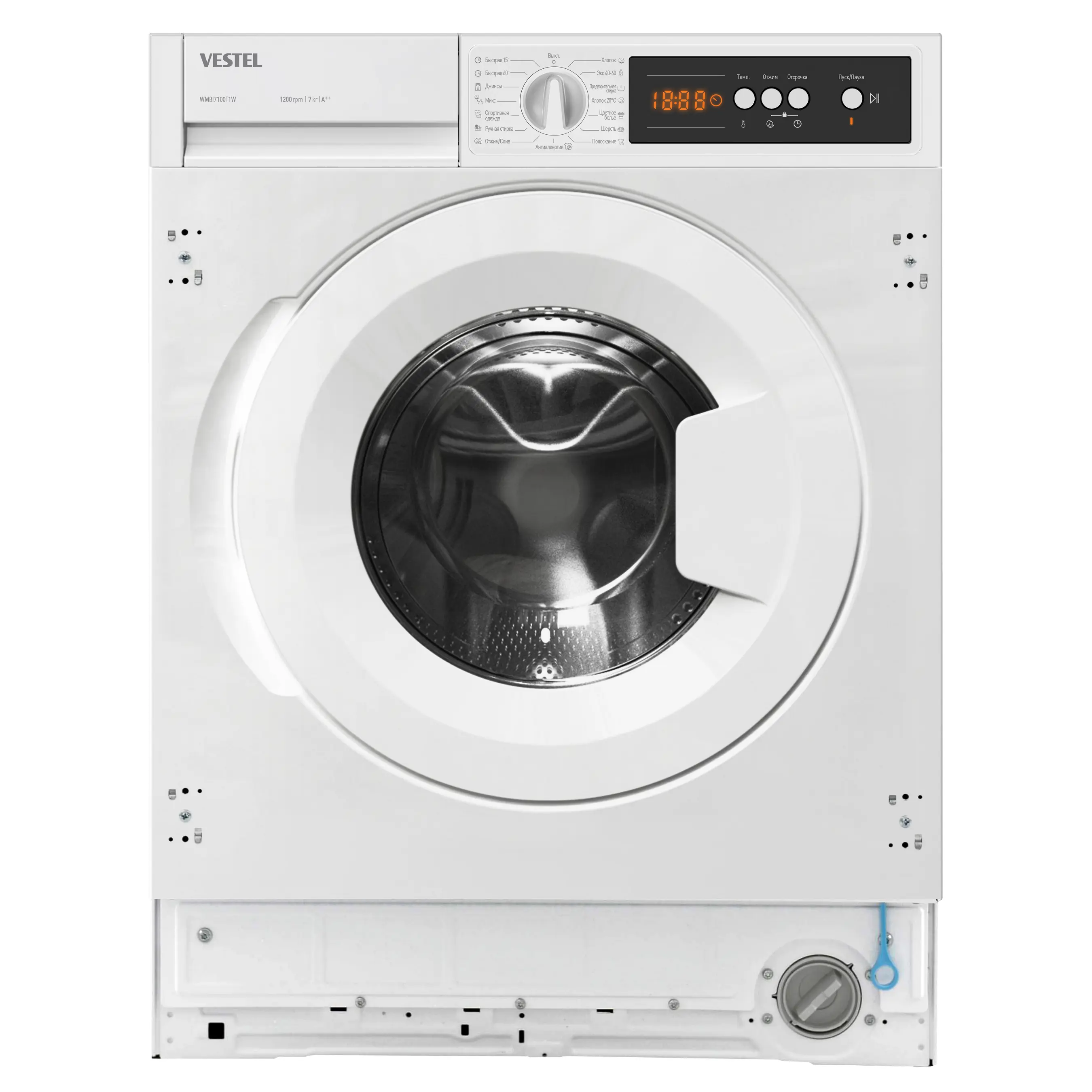 Изображение товара Стиральная машина встраиваемая VESTEL WMBI7100T1W загрузка 7кг 84.5x59.7x49.7