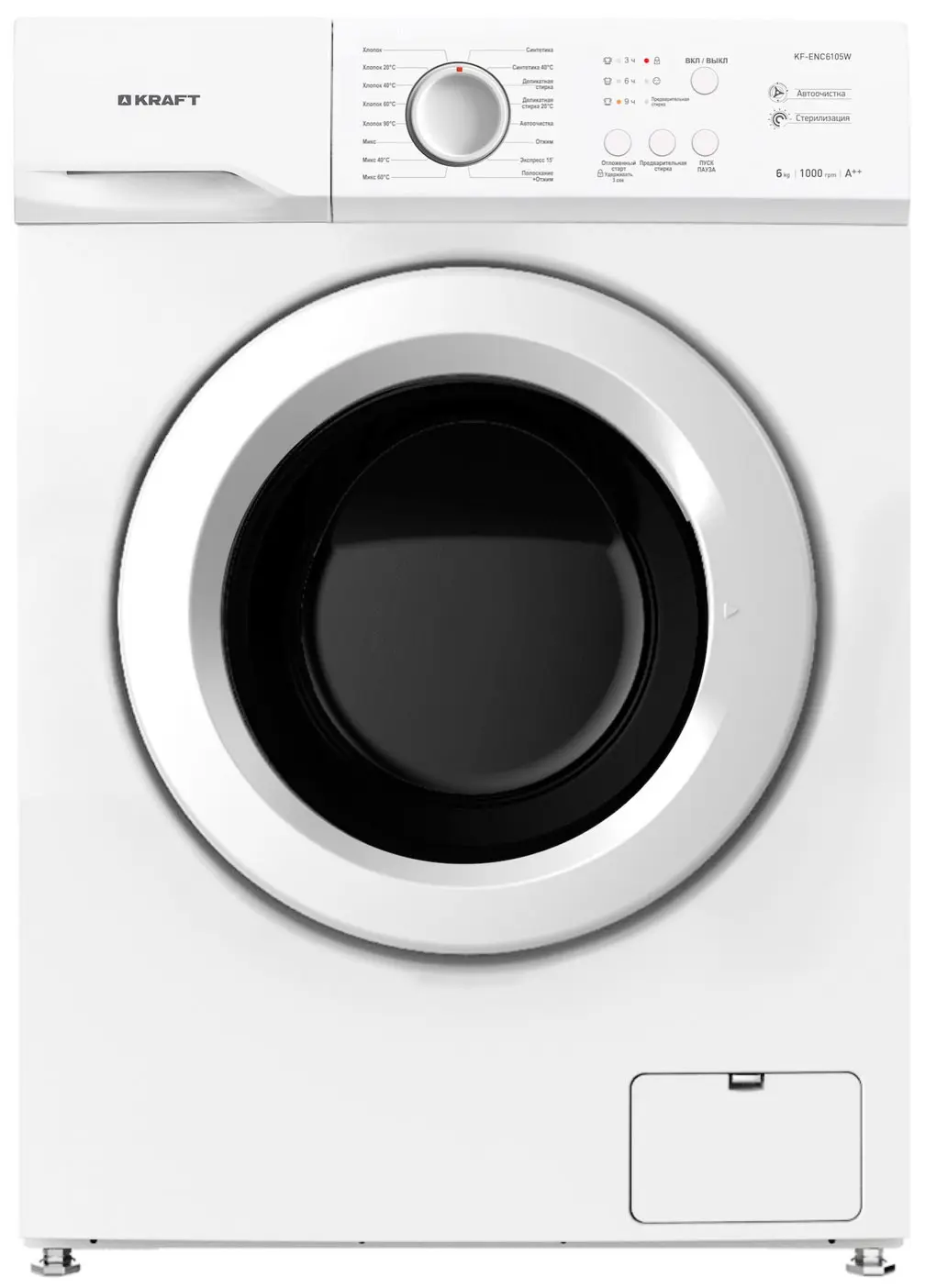 Изображение товара Стиральная машина Kraft Kf-enc 6105 w 59.5x85x44 см 6 кг цвет белый