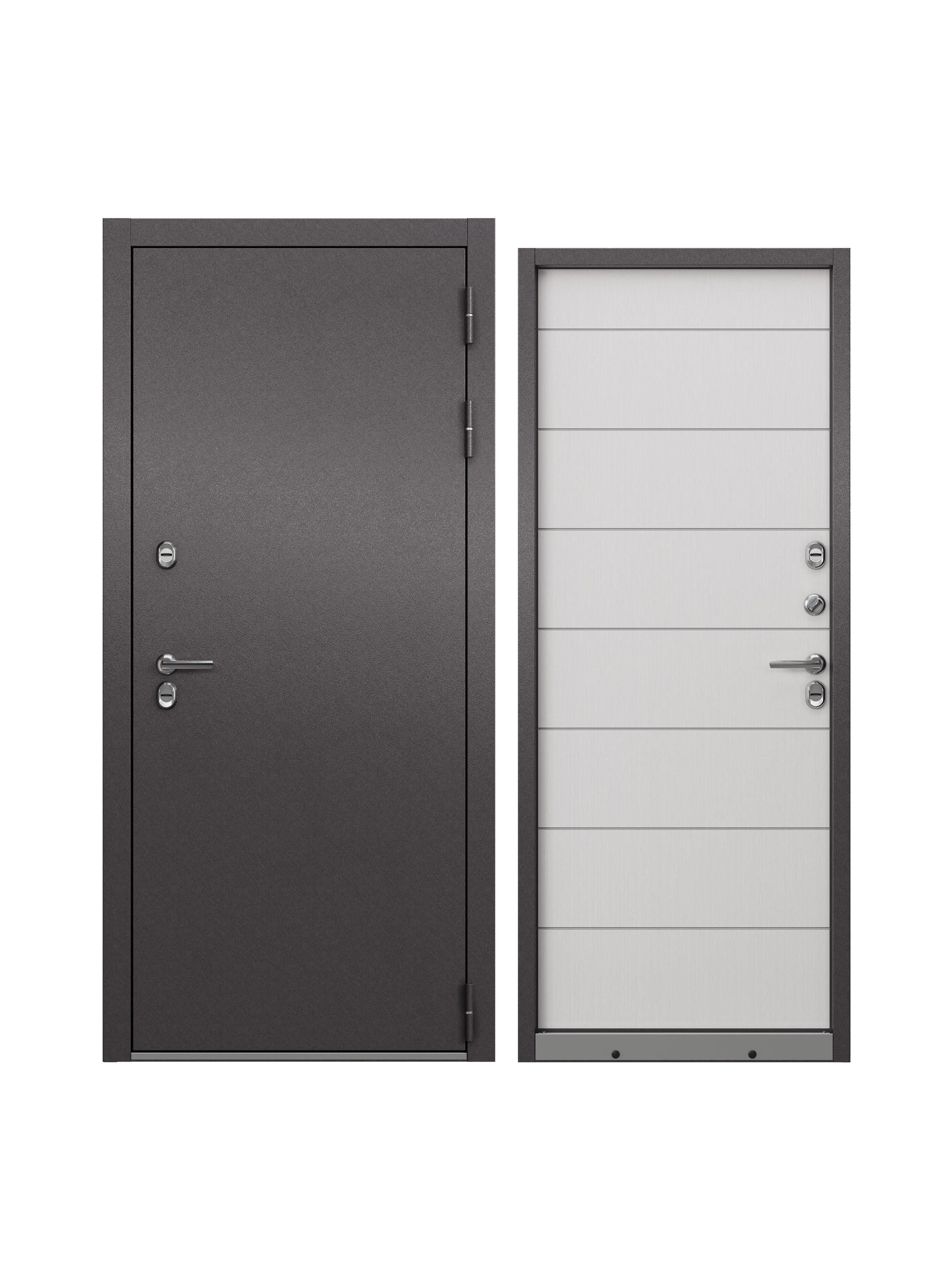 Изображение товара Входная дверь Unicorn Village optimal правый 205x88см цвет шоколад букле/белый ларче с терморазрывом