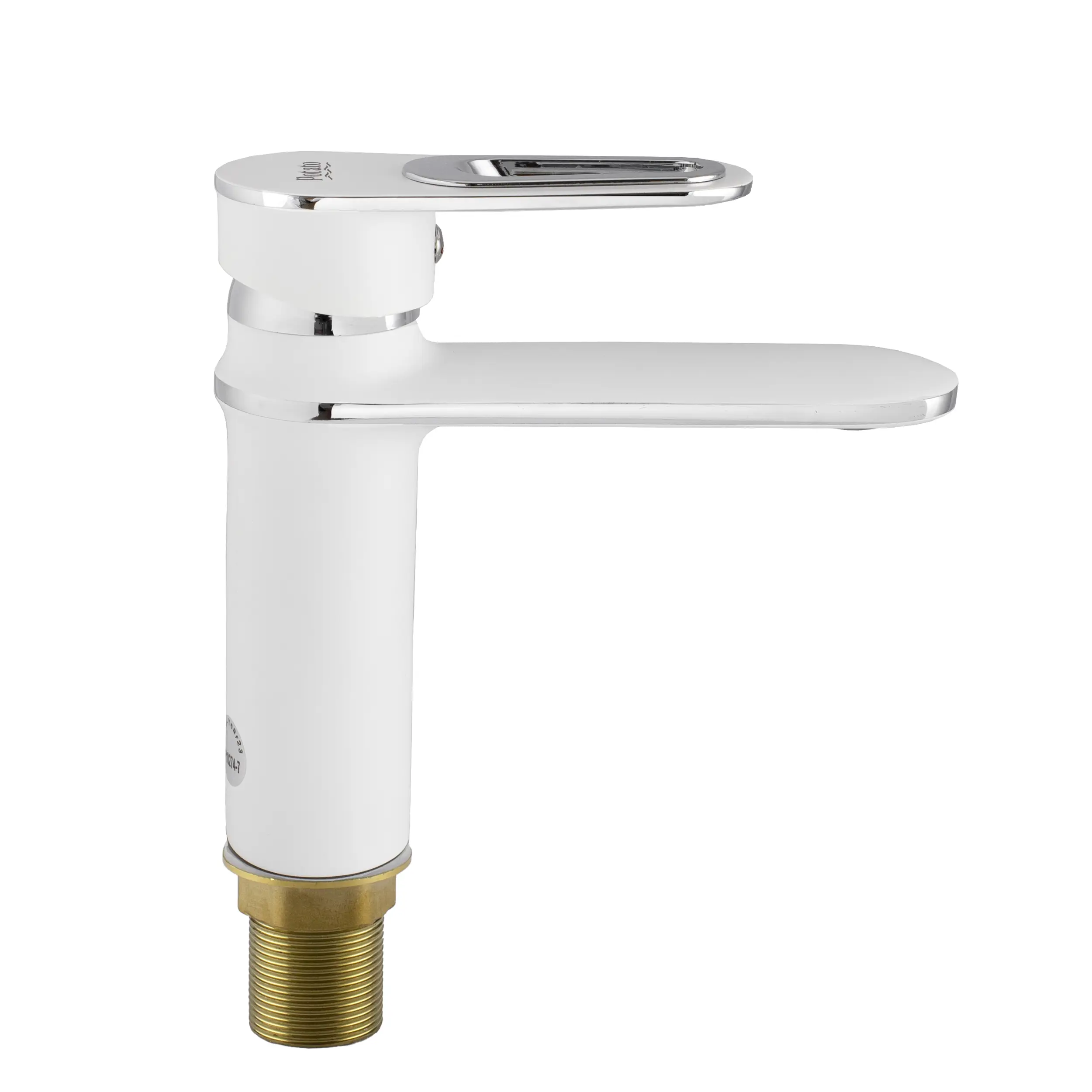 Изображение товара Смеситель для раковины Potato P10274-7 однорычажный комбинированный цвет белый