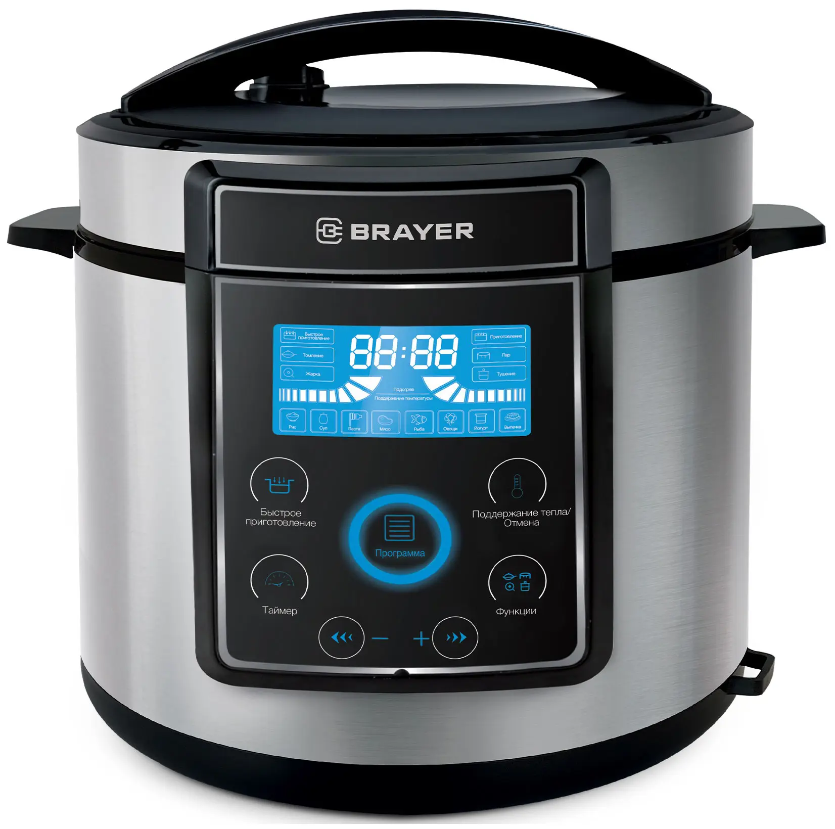 Изображение товара Мультиварка Brayer Br2401 419928 6 л 12 программ цвет серебристый, черный