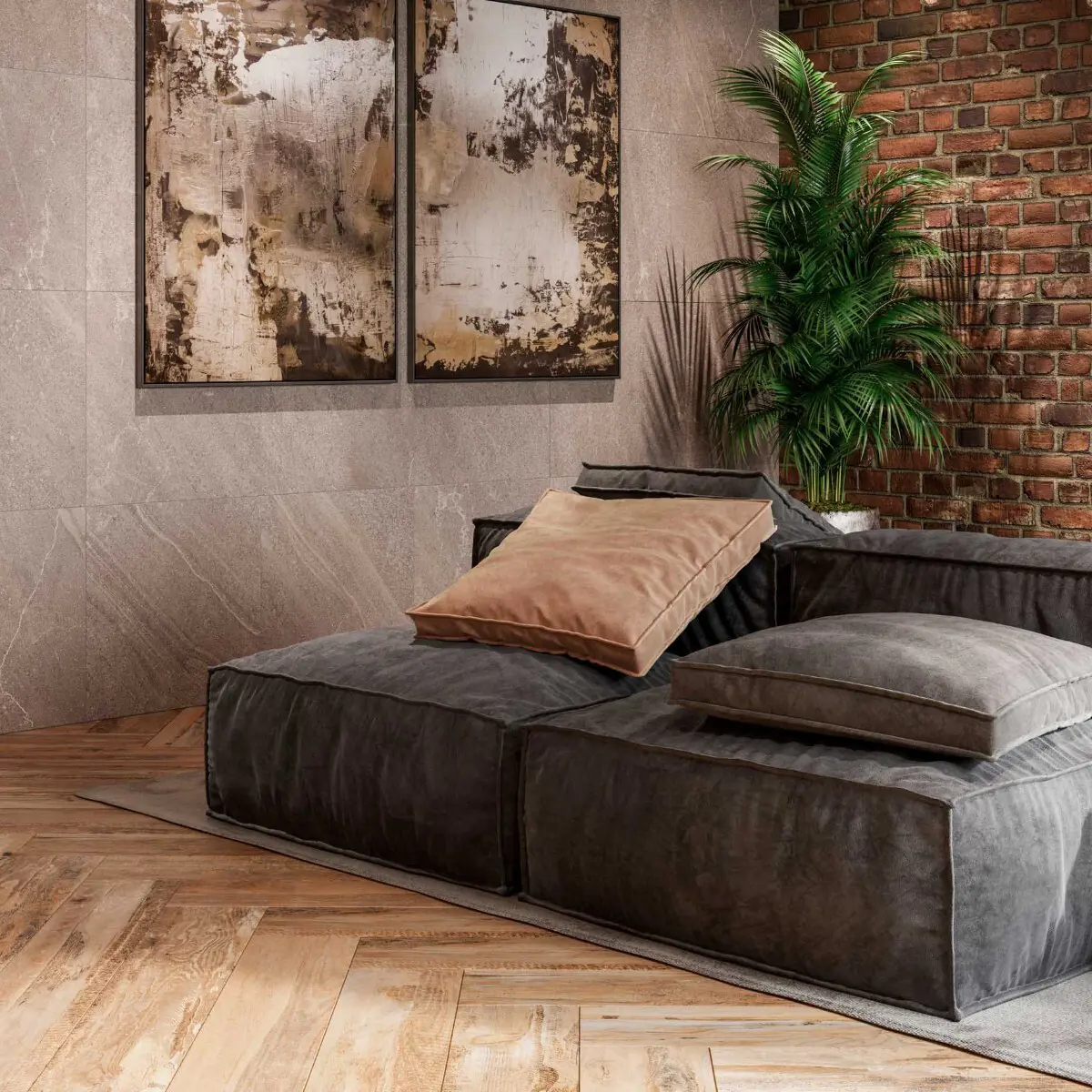 Изображение товара Керамогранит Estima Gabbro GB02 60x60 см, серый, высокая износостойкость