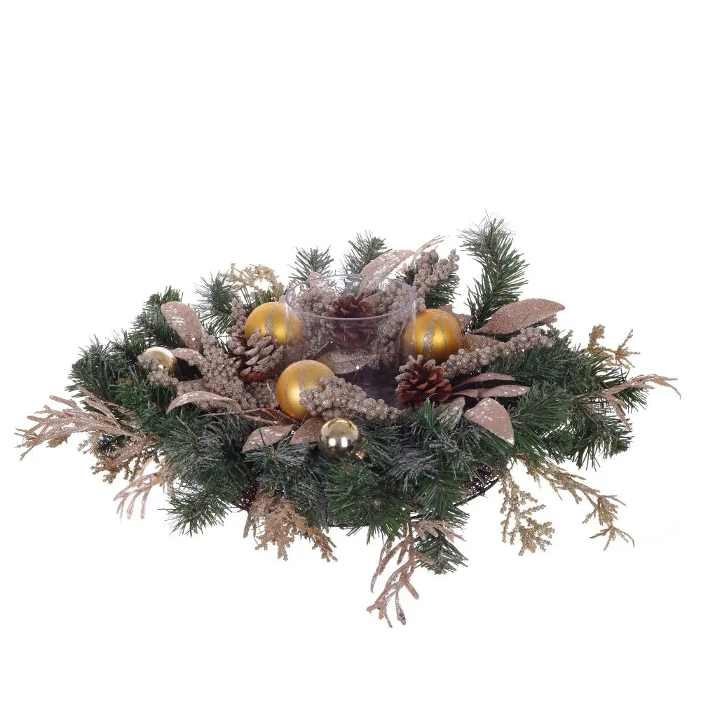 Изображение товара Новогоднее украшение Рождественский венок 60x17x60 см зеленый