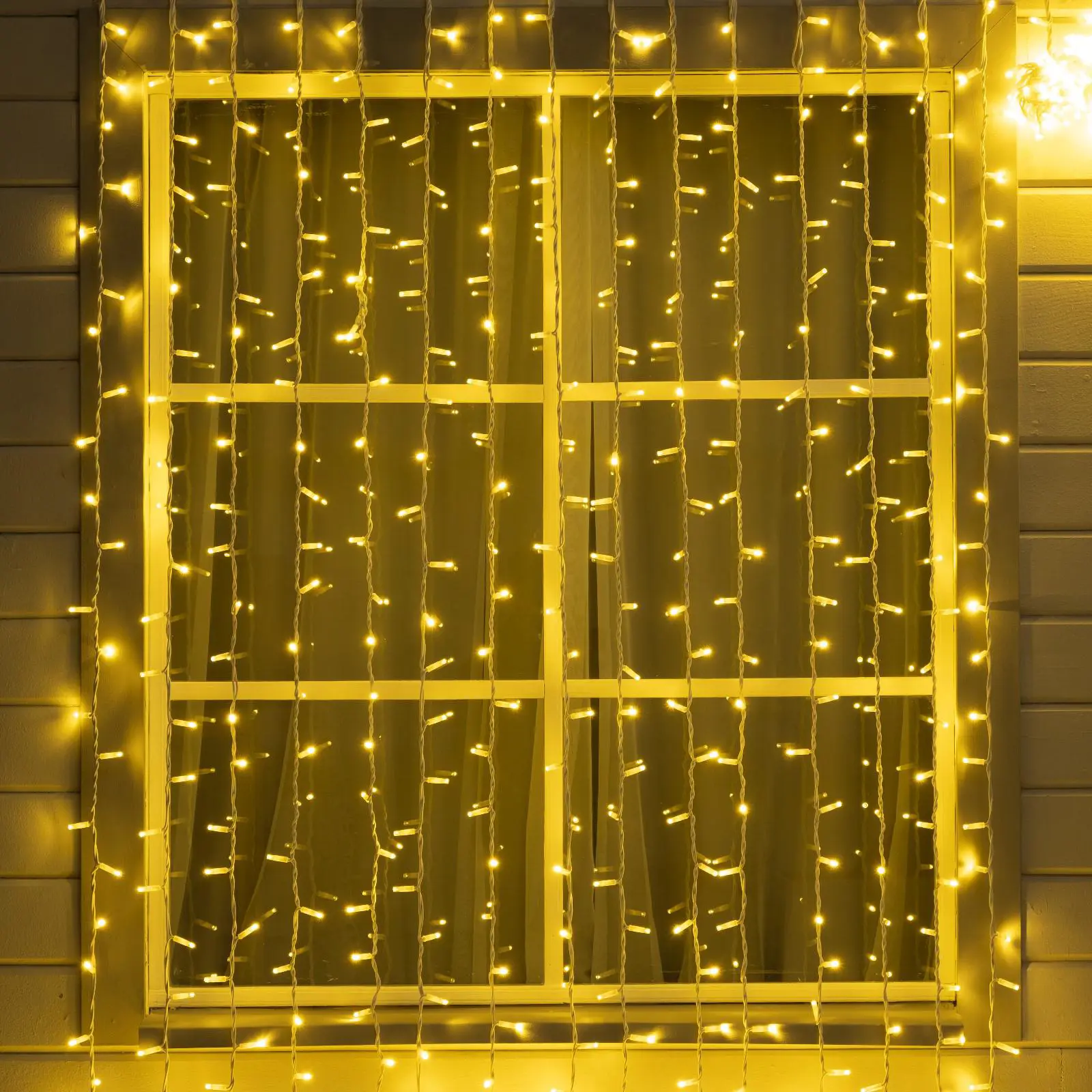 Изображение товара Электрогирлянда комнатная Luazon lighting 5204437 занавес 2x2 м 1440 ламп теплый белый 1 режим работы