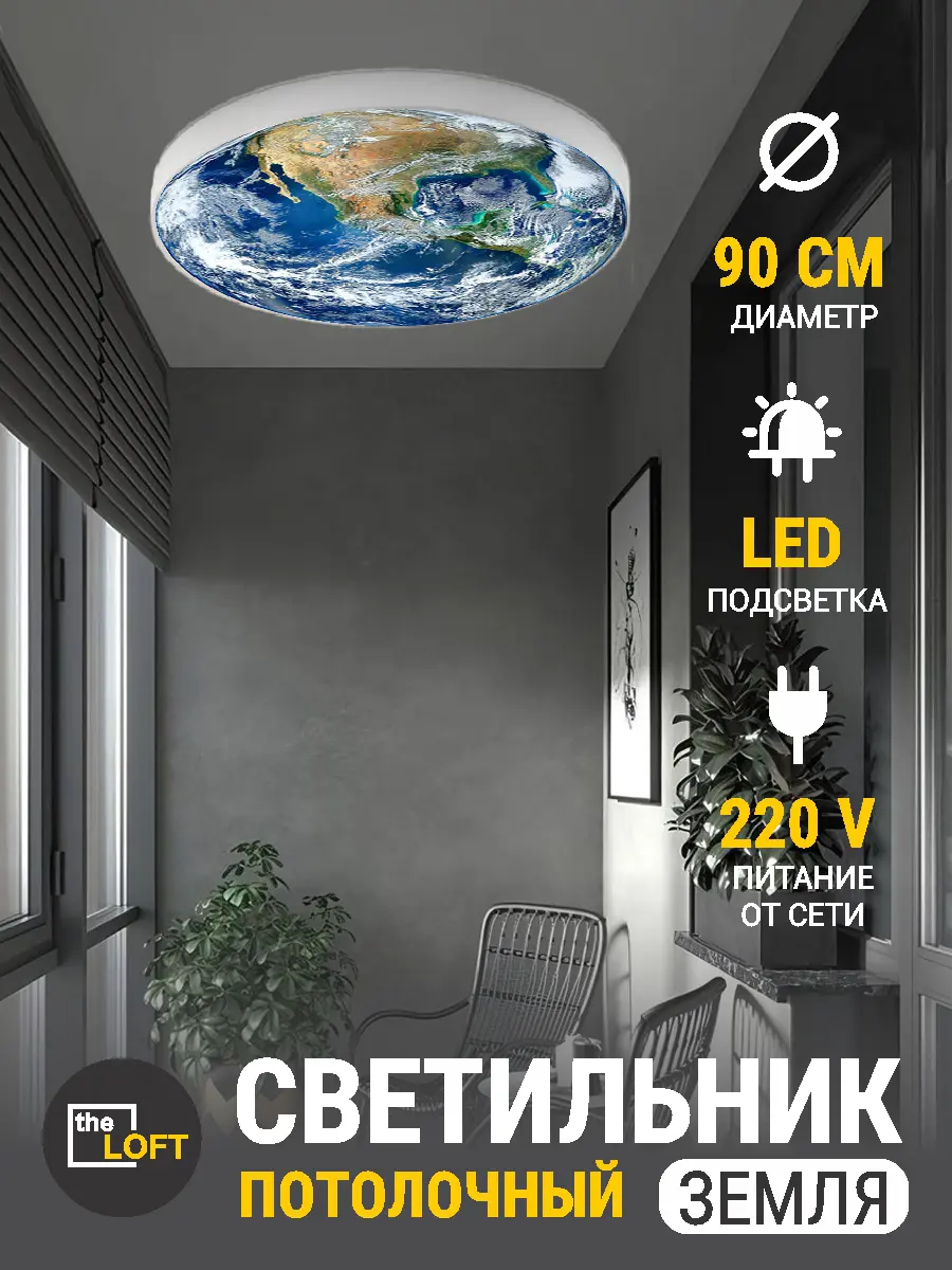 Изображение товара Светильник настенно-потолочный LED стиль лофт с пультом регулировки ЯРКОСТИ
