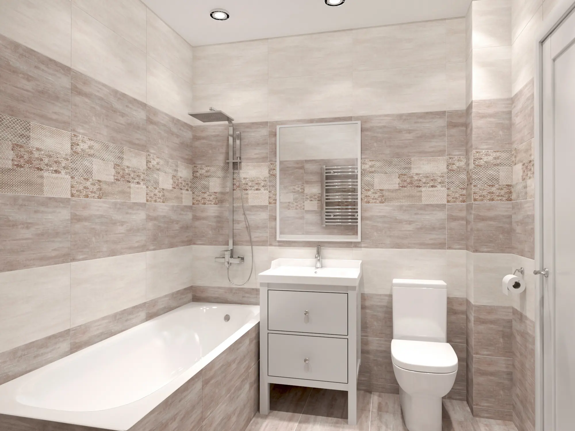 Изображение товара Плитка настенная Azori Pandora Latte Ornament 315x630 бежевая