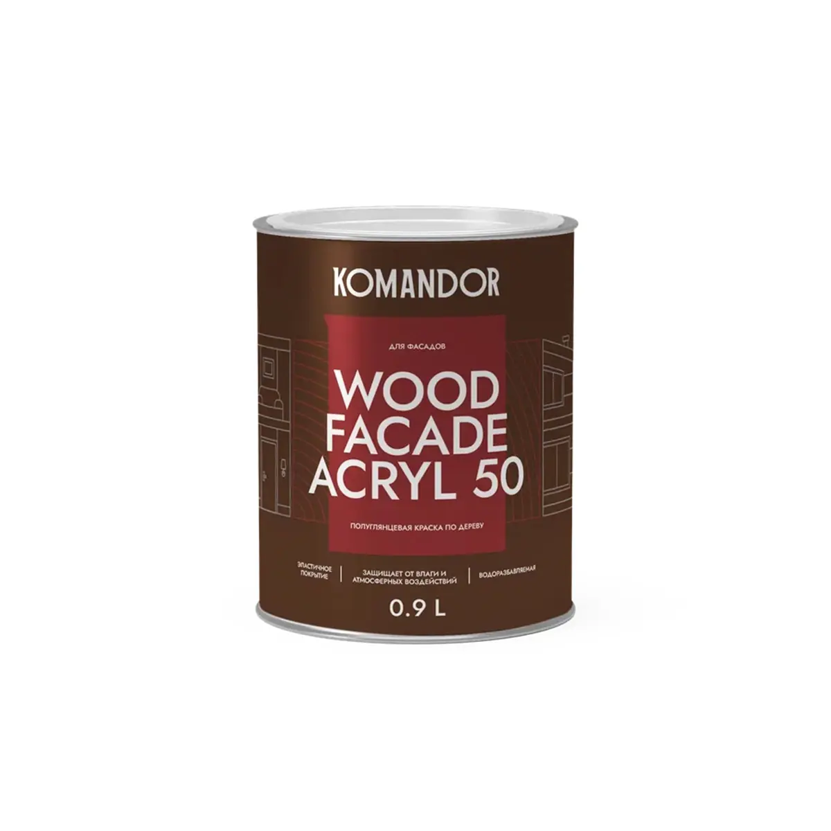 Изображение товара Краска фасадная по дереву Wood Facade Acryl 50 цвет бесцветный база C 0.9 л