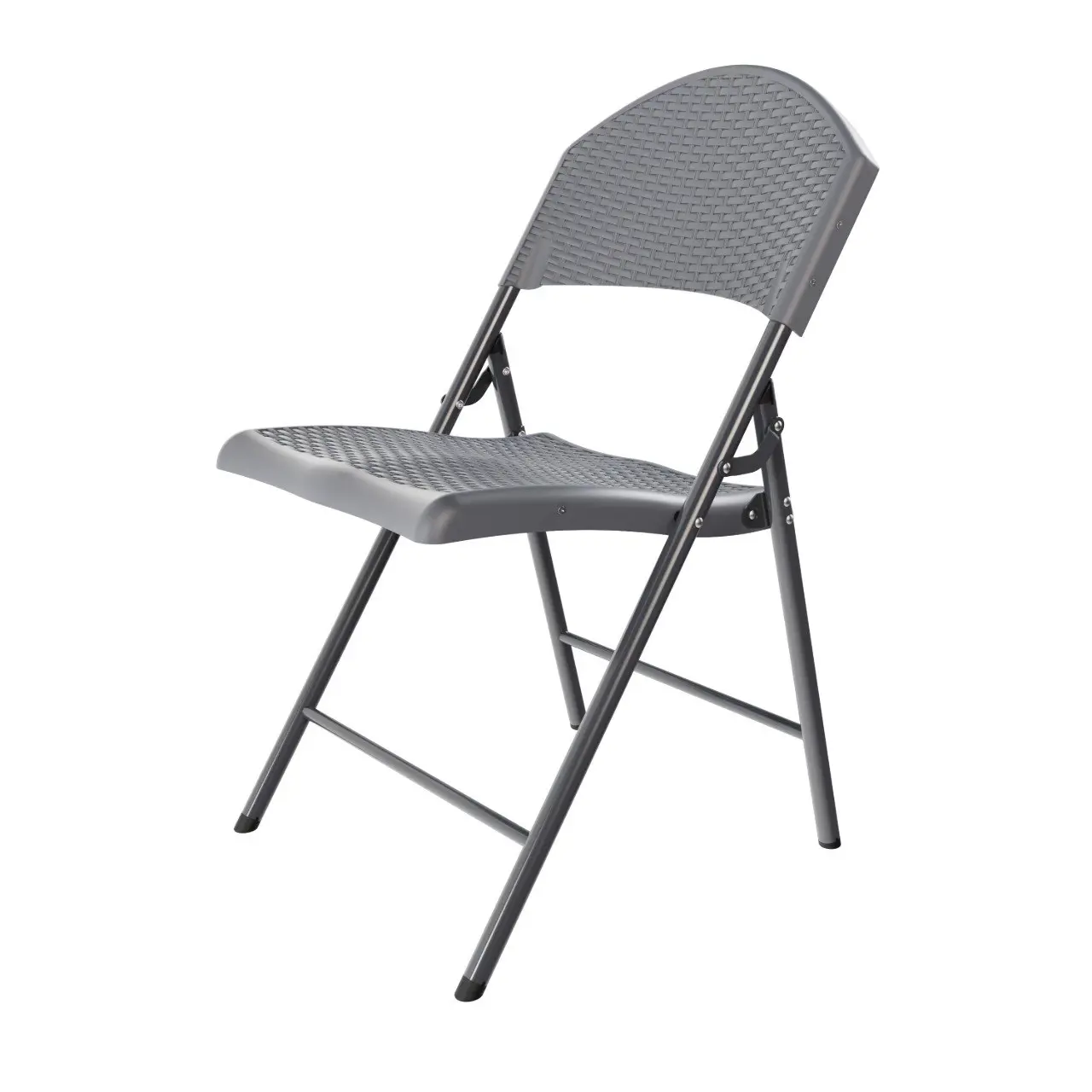 Изображение товара Стул складной Samman 15.968.06.05.09.R.7024 49 см x 59 см x 86 см полипропилен и алюминий серый / серебристый