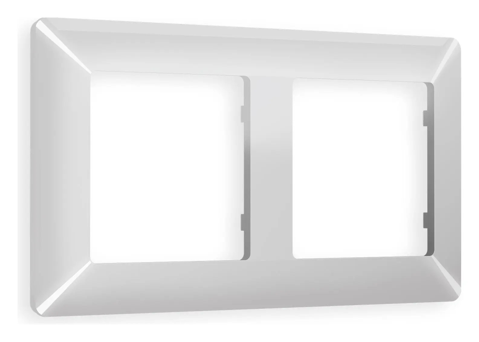 Изображение товара Рамка для розеток и выключателей Ambrella volt Alfa Line AF110402 2 поста цвет серебро глянец