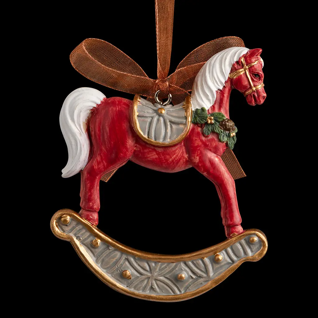 Изображение товара Елочная игрушка Erichkrause Лошадка-качалка 8.5 см x 1 см красный