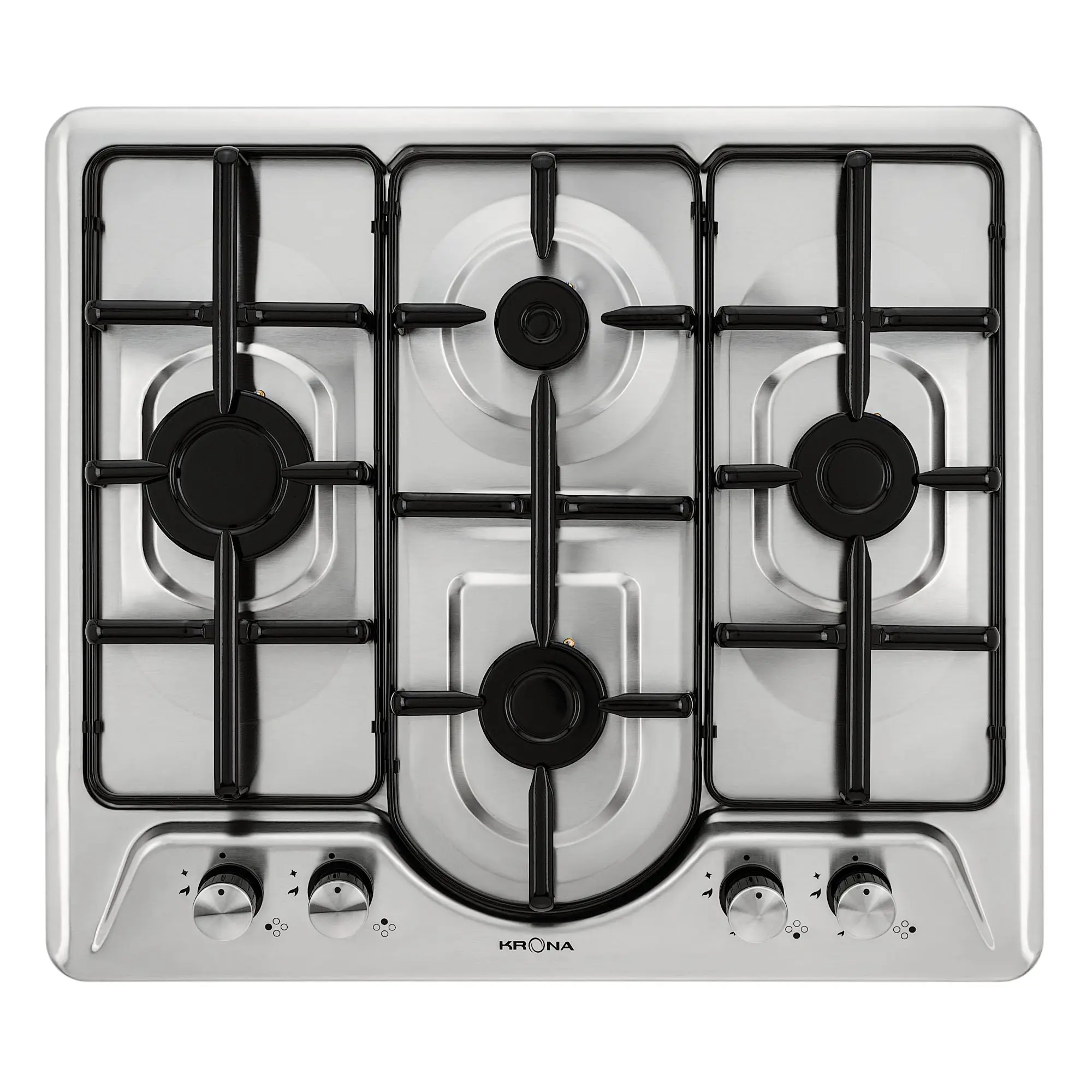 Изображение товара Газовая варочная панель Krona Agata 59 см 4 конфорки цвет серебряный