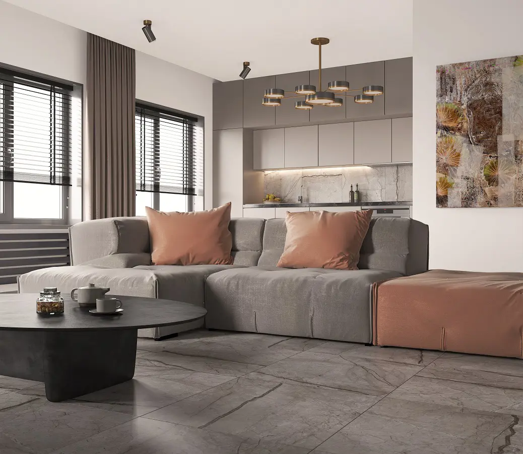 Изображение товара Керамогранит Laparet Obsidian Moss Gray 60x60 см серый мрамор полированный