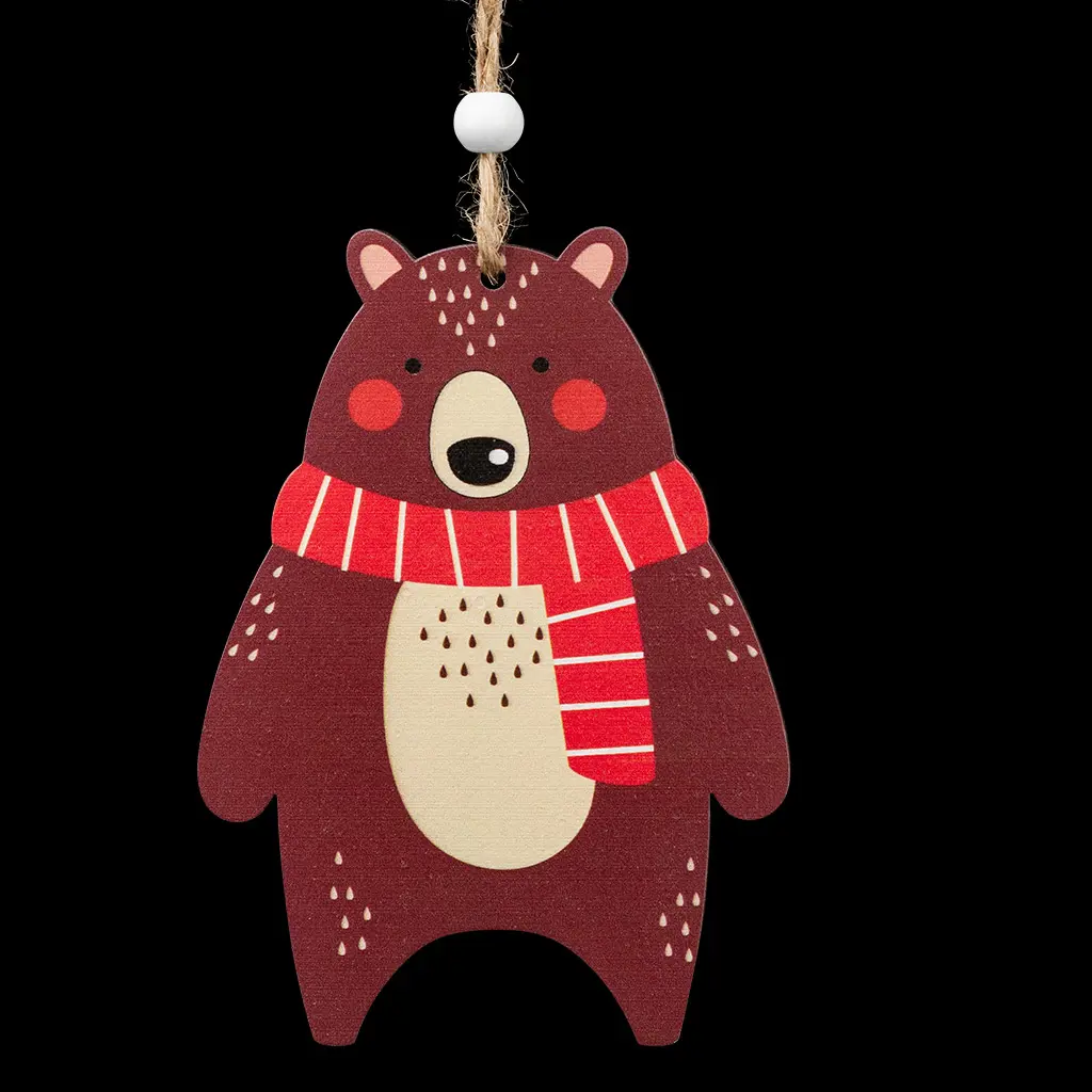 Изображение товара Елочная игрушка Erichkrause Мишка на прогулке 11 см x 1 см разноцветный