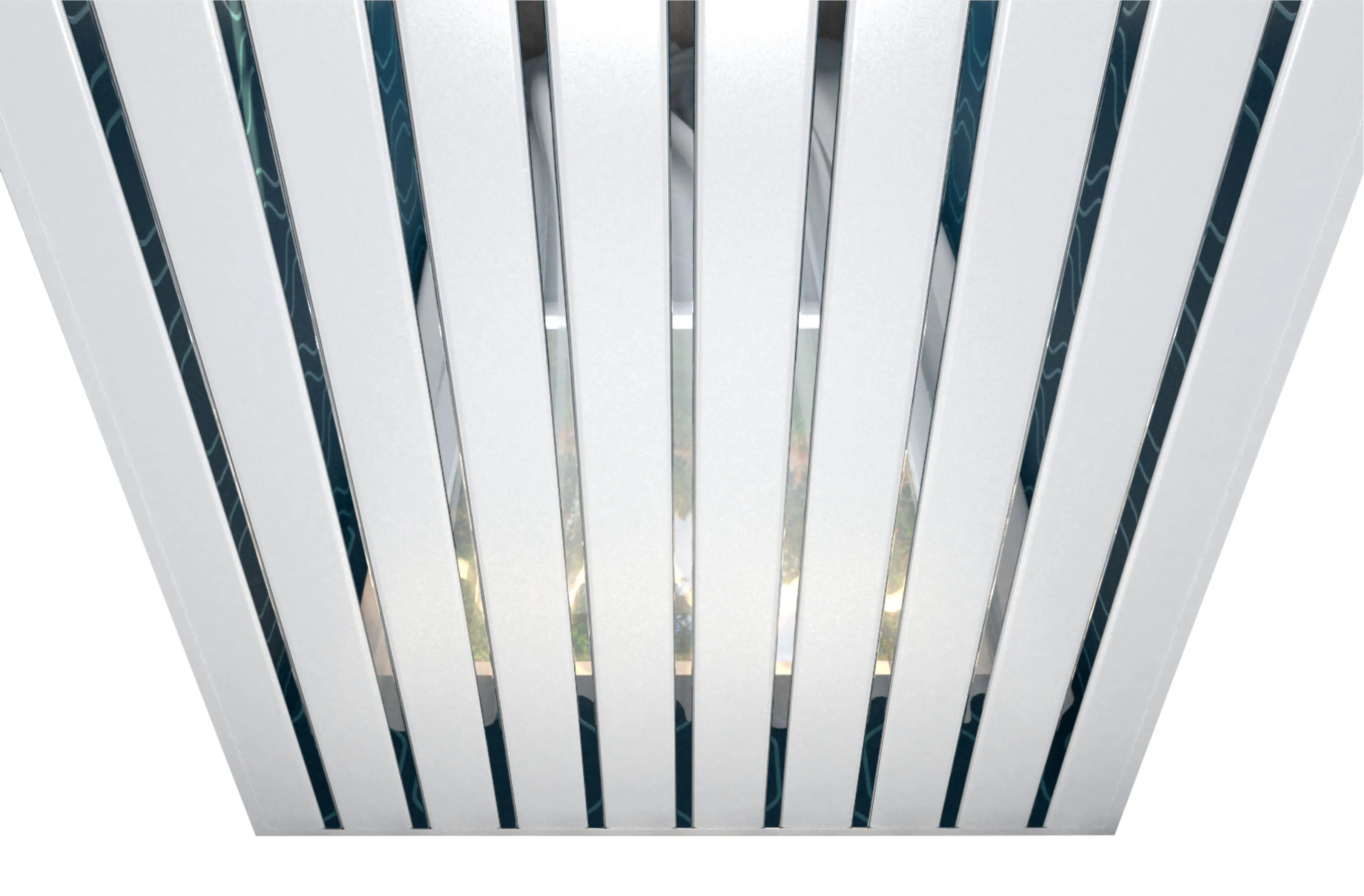 Изображение товара Комплект реечных потолков MR.TEKTUM Classic 84R 2x4м белый матовый и хром