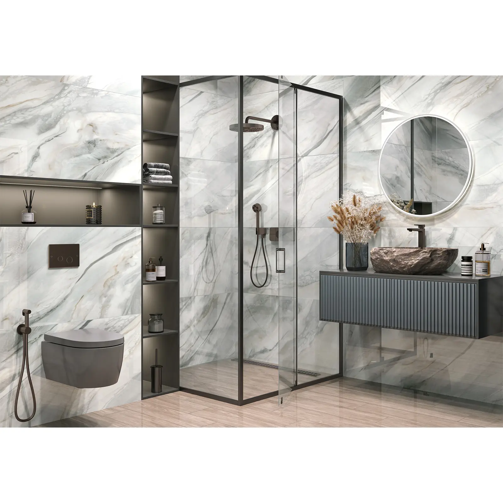 Изображение товара Керамогранит LCM полированный 60x120 см серый для внутренней отделки