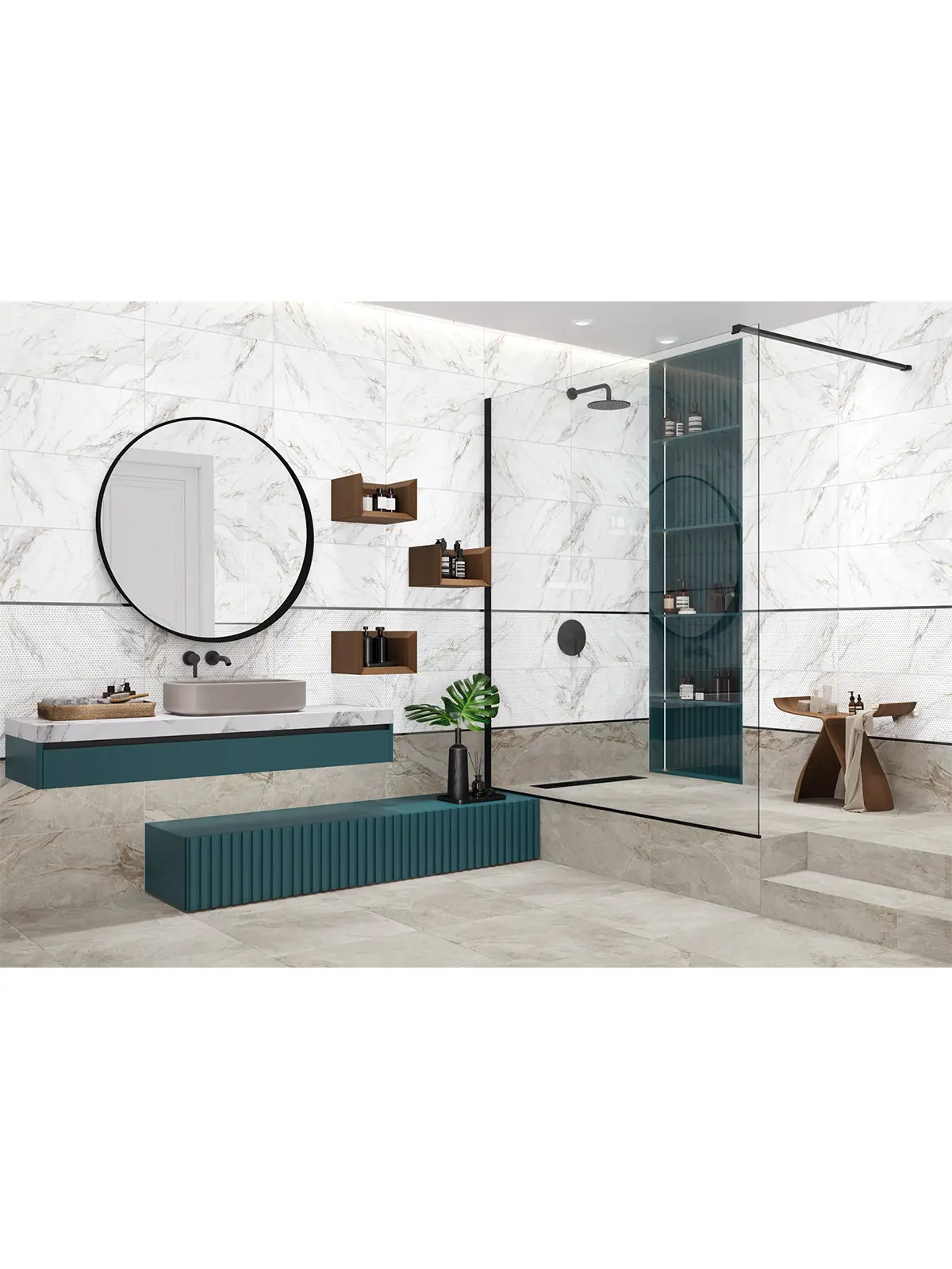 Изображение товара Настенная керамогранитная плитка New trend Intensity WT36ITS15 30x60 см Белый мрамор