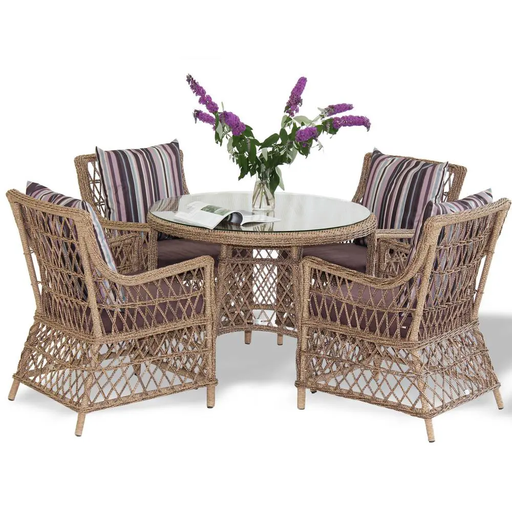 Изображение товара Набор обеденной мебели для сада Malacca Гайс полиротанг индийское дерево 5 предметов