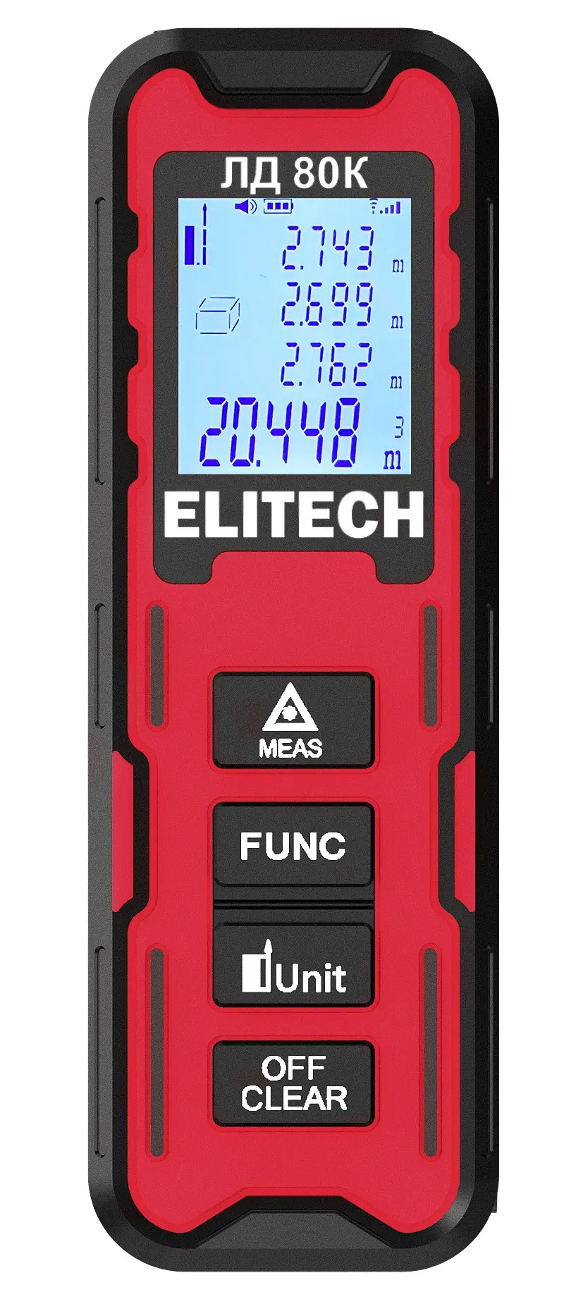 Изображение товара Лазерный дальномер Elitech ЛД 80К с точностью до 80 м для измерений