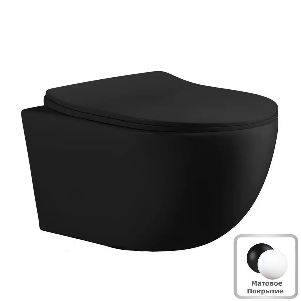 Изображение товара Унитаз подвесной Ceruttispa 10017 безободковый с сиденьем микролифт