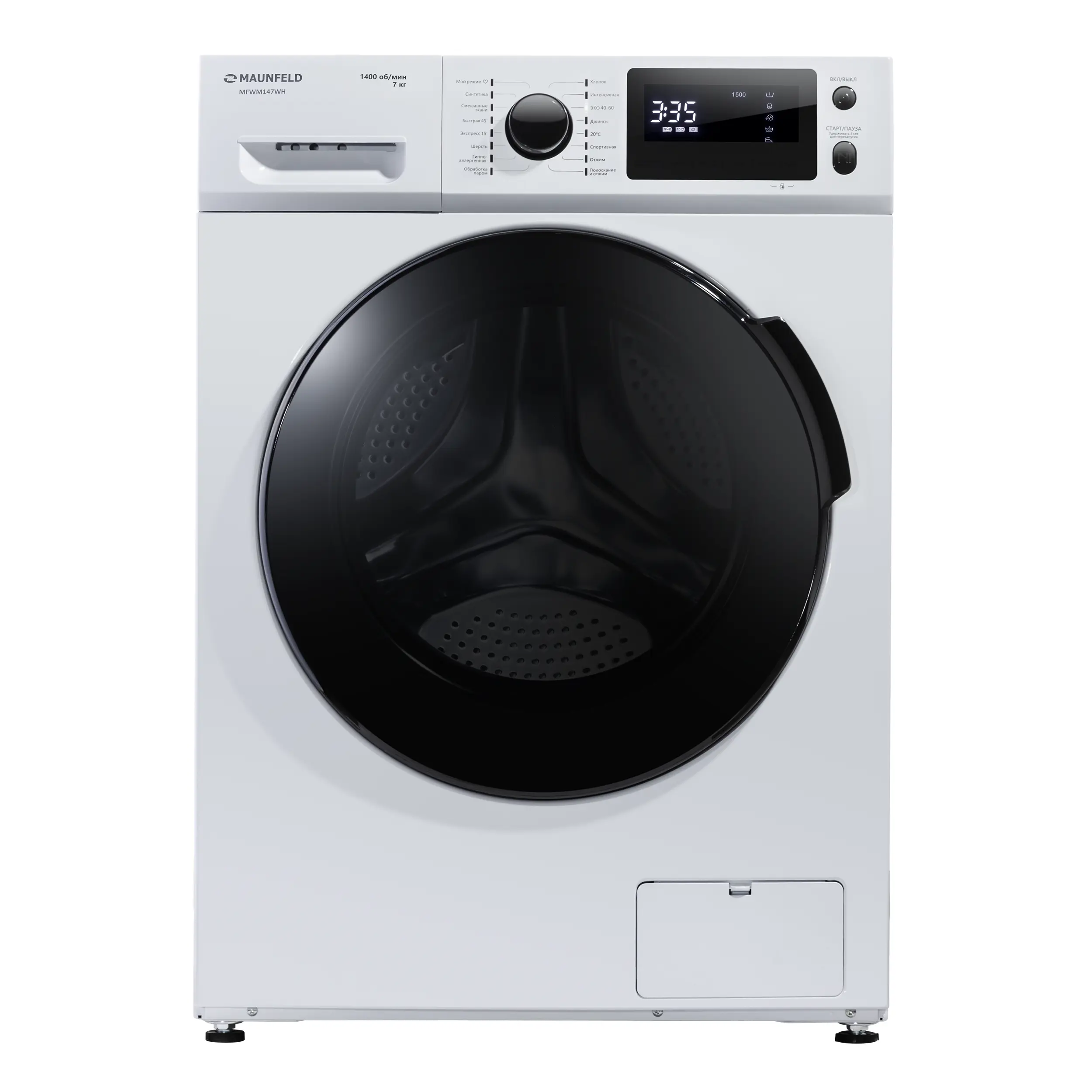 Изображение товара Стиральная машина Maunfeld MFWM147WH с функцией пара, 7 кг, 16 программ