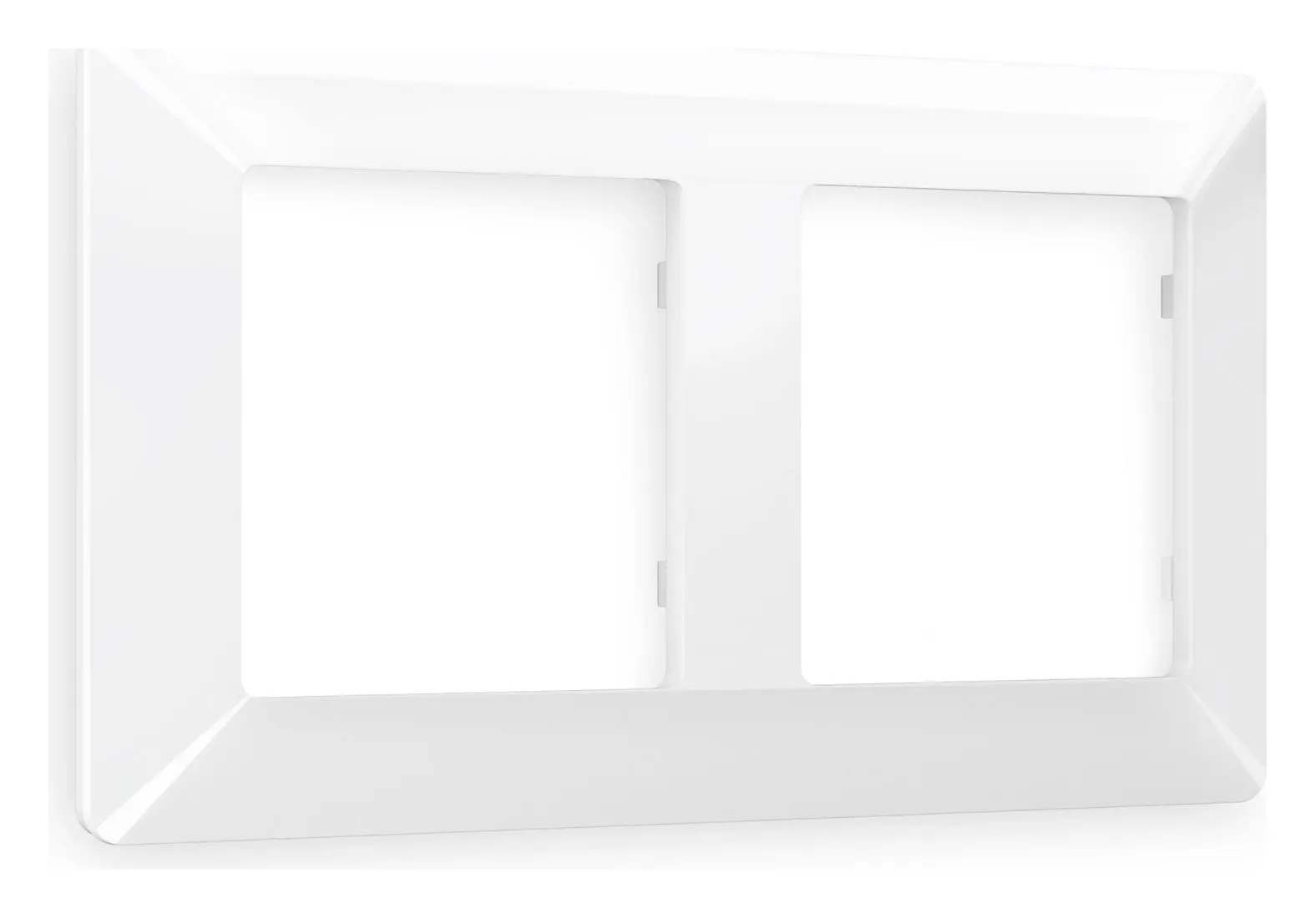 Изображение товара Рамка для розеток и выключателей Ambrella volt Alfa Line AF110102 2 поста цвет белый глянец