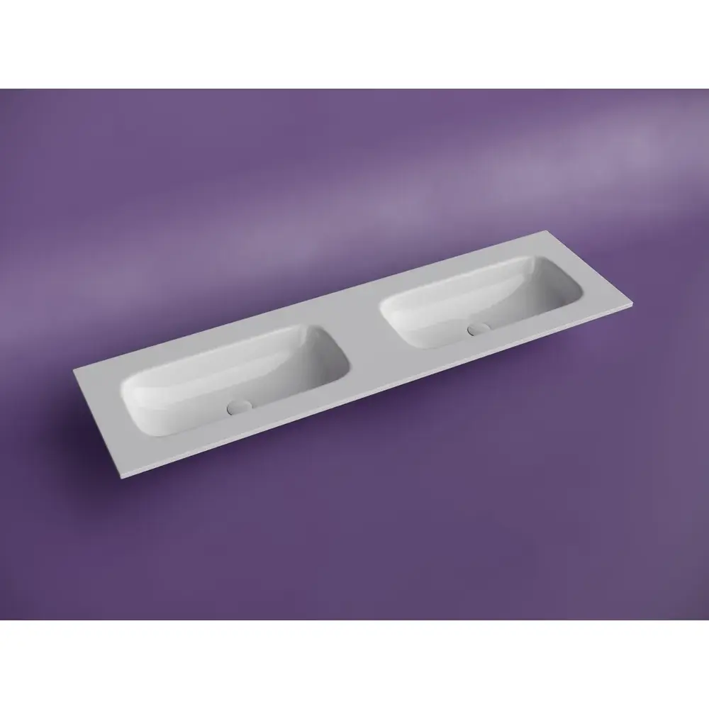Изображение товара Раковина накладная мебельная Ceramicanova Grace прямоугольная 161см с двумя чашами CN7023wx