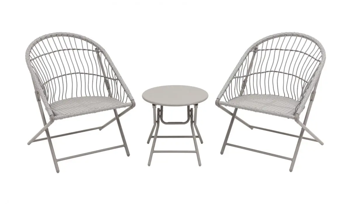 Изображение товара Набор садовой мебели Стул груп Soley AD605004 серый / серебристый 3 предмета