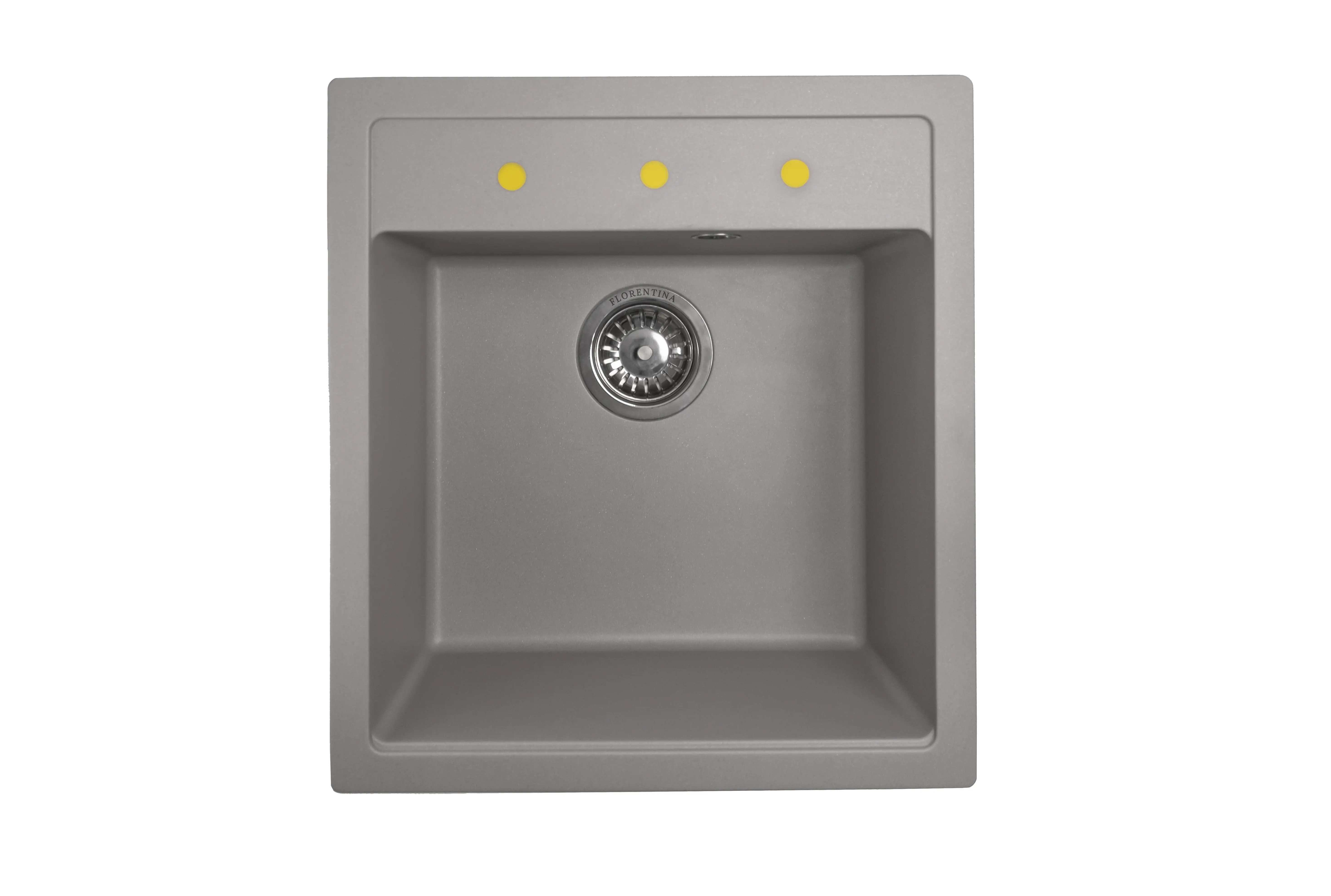 Изображение товара Врезная мойка Florentina Липси 460 51x46x20 см искусственный камень цвет грей