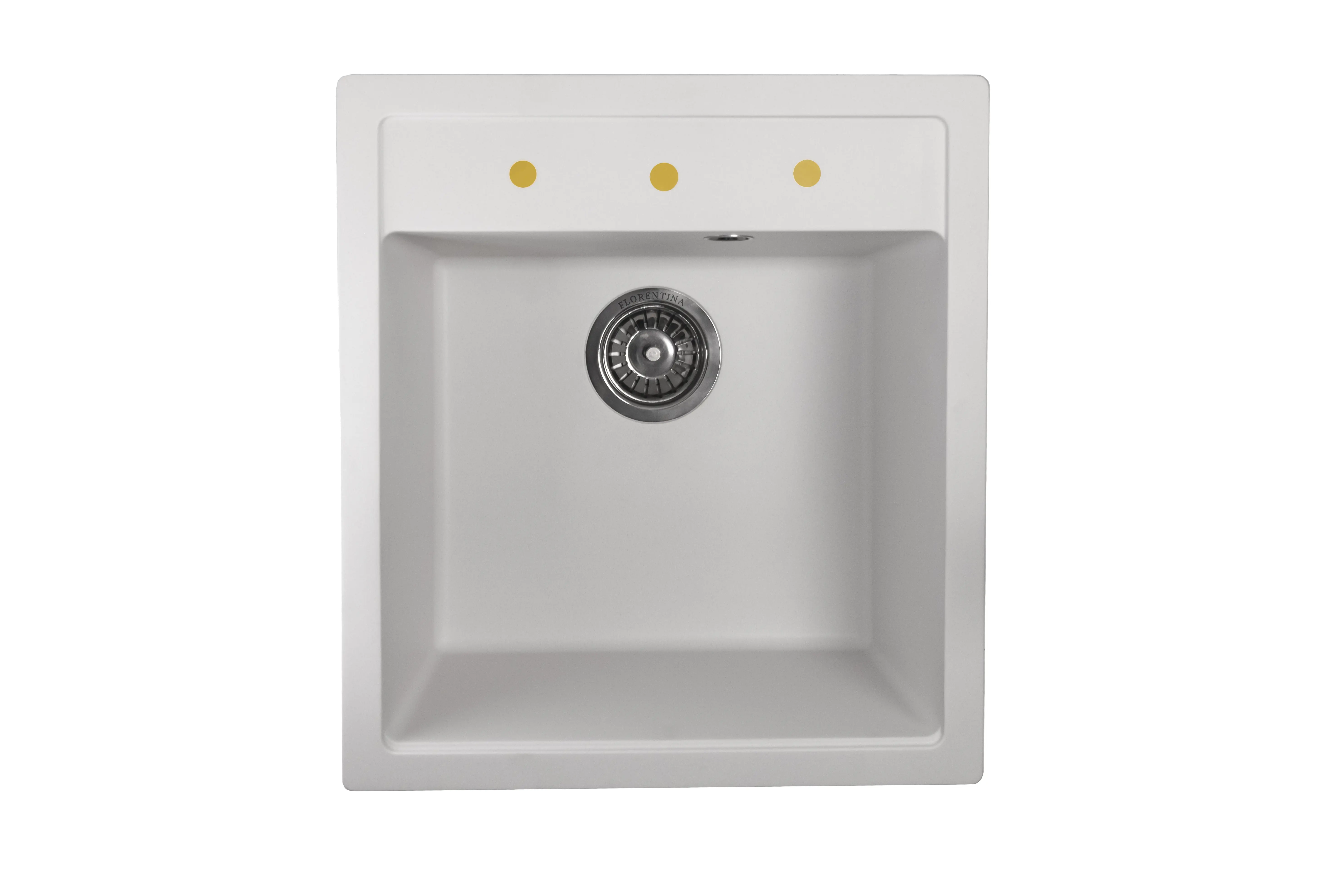 Изображение товара Врезная кухонная мойка Florentina Липси 460 из искусственного камня белая 51x46 см