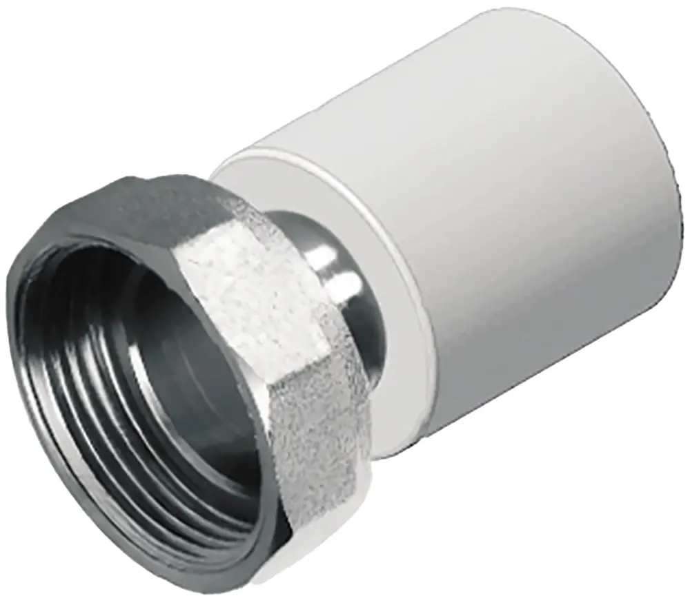 Изображение товара Муфта комбинированная с накидной гайкой Политэк 1 1/4"x32 мм ВР полипропилен