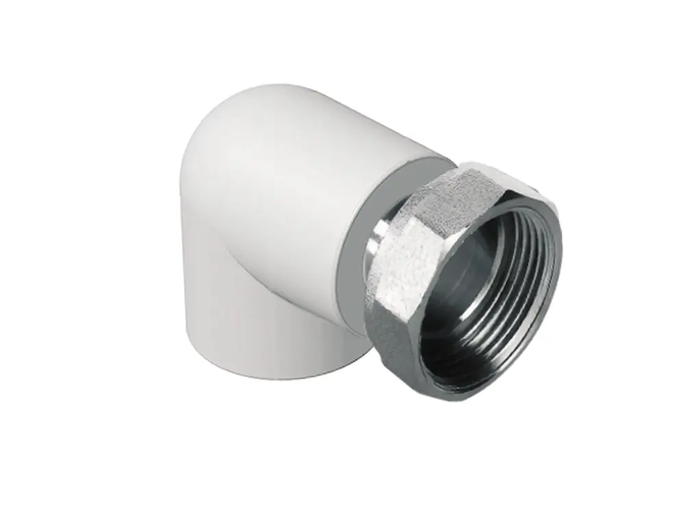 Изображение товара Угол комбинированный 90° с накидной гайкой Политэк 1"x25 мм ВР полипропилен