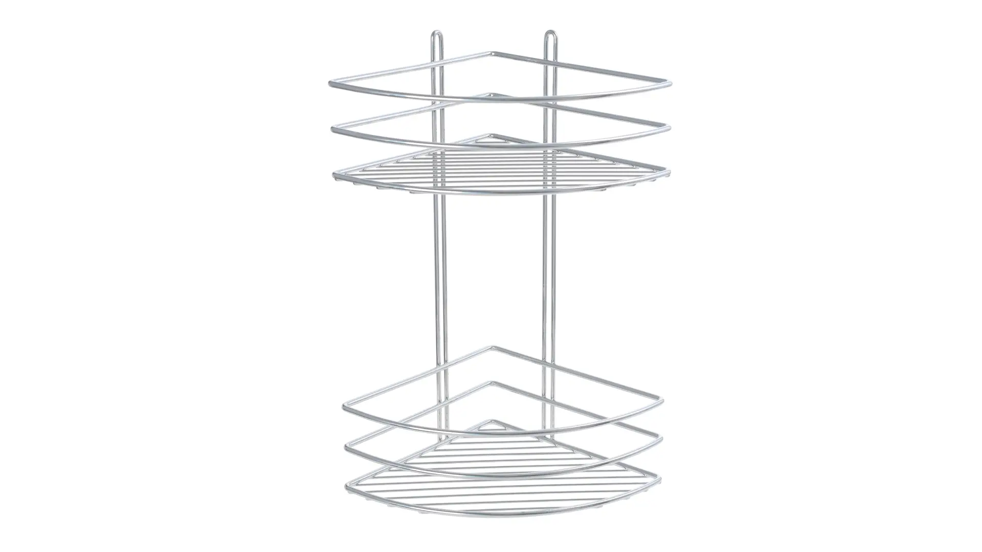 Изображение товара Полка для ванной комнаты Fixsen 710-2 двухъярусная угловая цвет хром