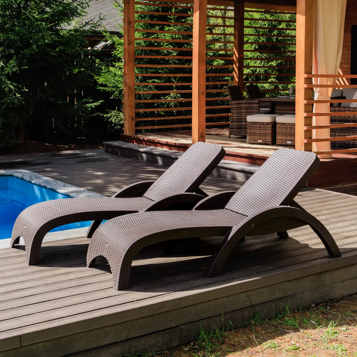 Изображение товара Шезлонг Royal Family Mark без матраса 187x73x44 см 2 шт коричневый