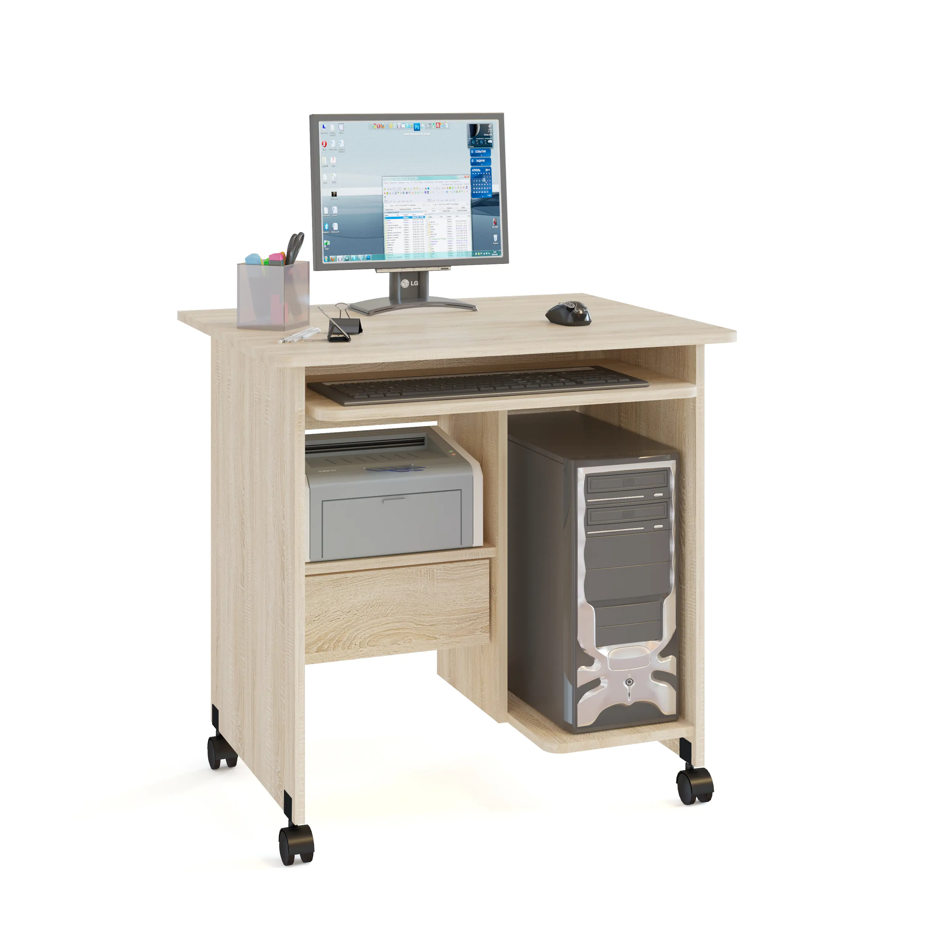 Изображение товара Стол компьютерный Сокол-Т 81.5x90x73.5 см цвет дуб сонома КСТ10.1Дс5