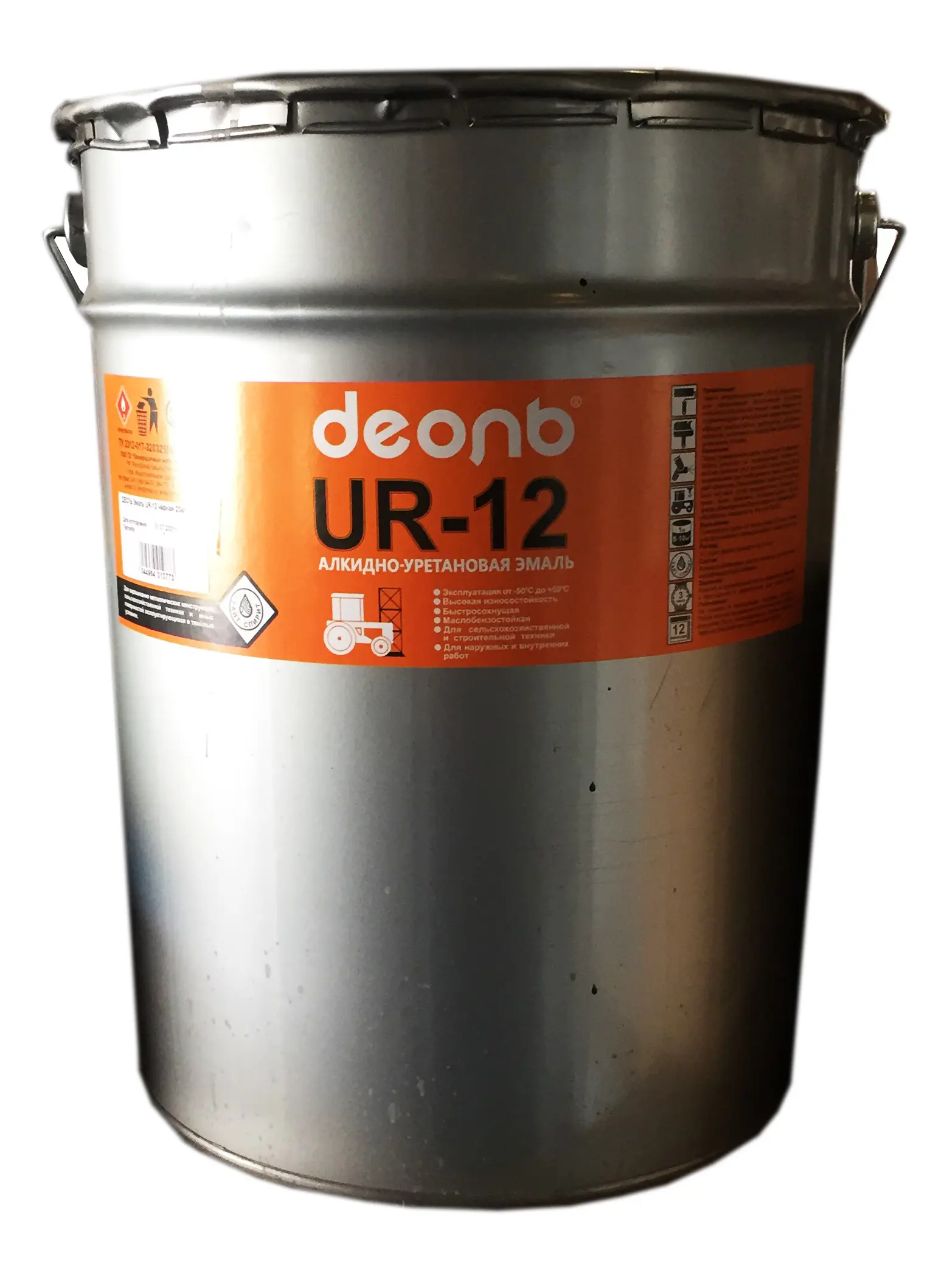 Изображение товара Автоспецэмаль Деоль UR-12 быстросохнущая глянцевая оранжевая 20 кг