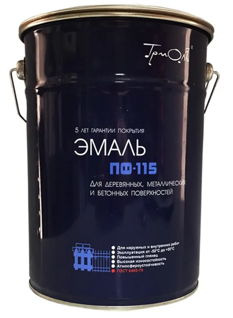 Изображение товара Эмаль Триоль ПФ-115 белая глянцевая 5 кг