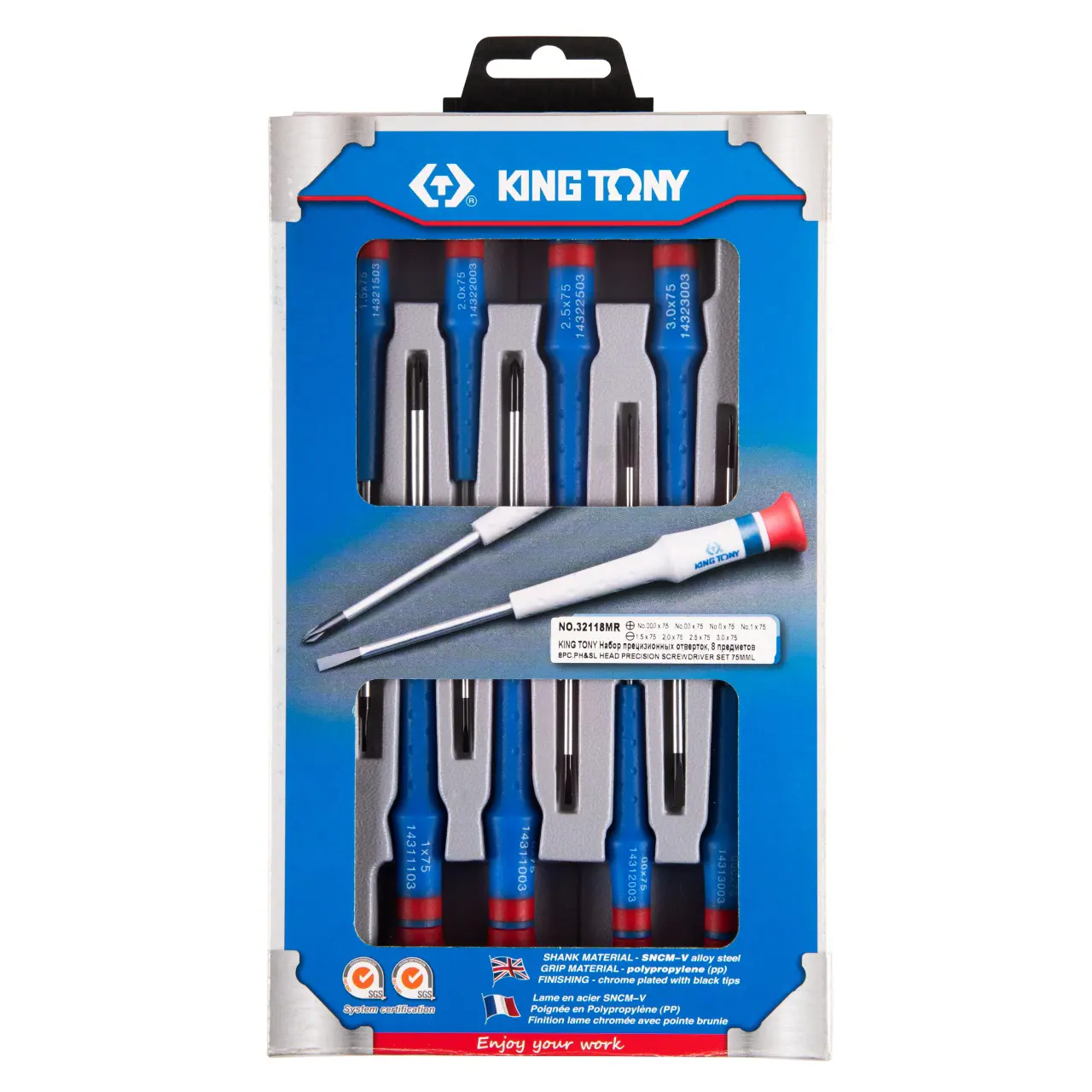 Изображение товара Набор прецизионных отверток King Tony 32118MR 8 шт для электроники