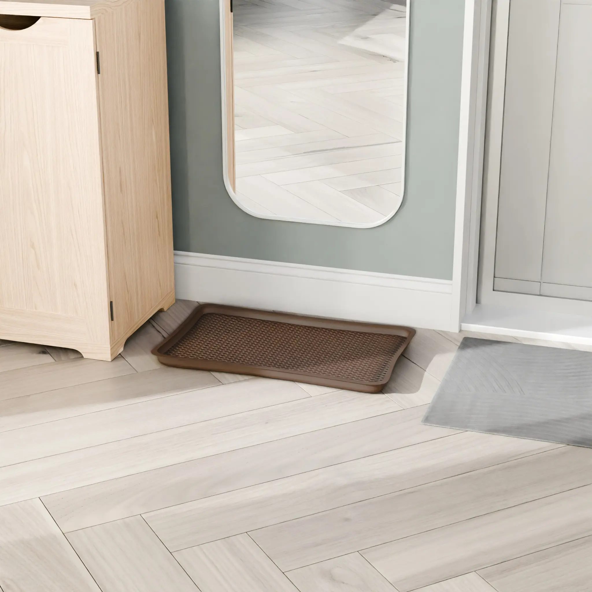 Изображение товара Лоток универсальный полипропилен Ромб 31x51 см цвет коричневый