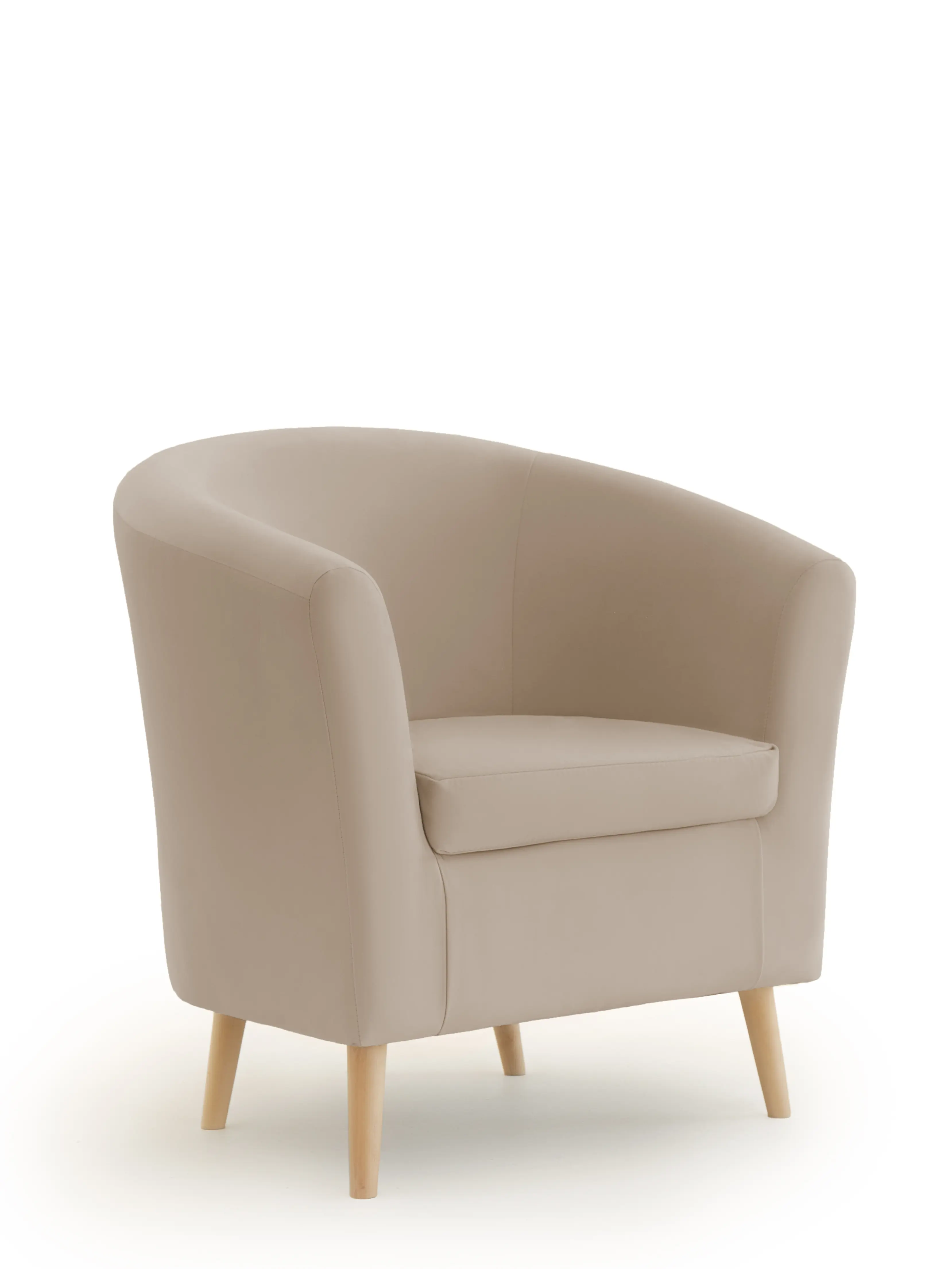 Изображение товара Кресло Диван не мебель Алекто 85x85x75 см велюр цвет светло-бежевый;бежевый