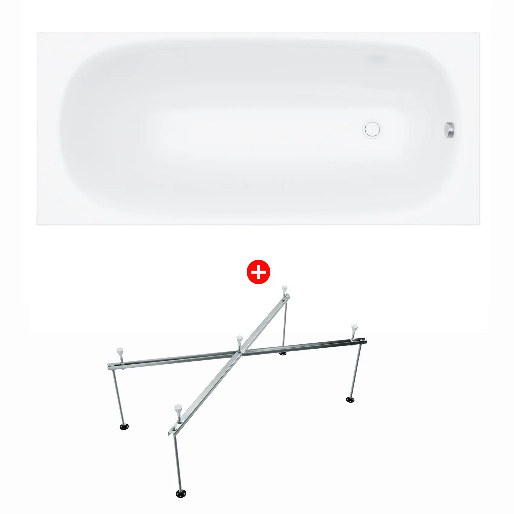 Изображение товара Акриловая ванна Enio Verso 180x70 с каркасом белая Россия